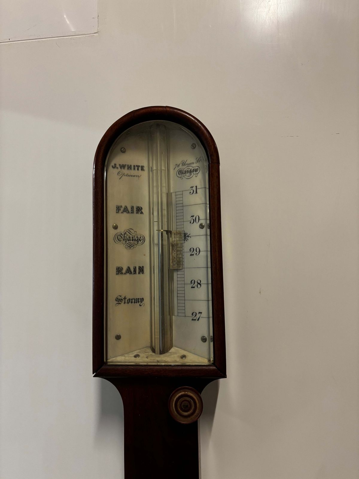 Antique Scottish Mahogany Stick Barometer By J White Of Glasgow photo Home Decor