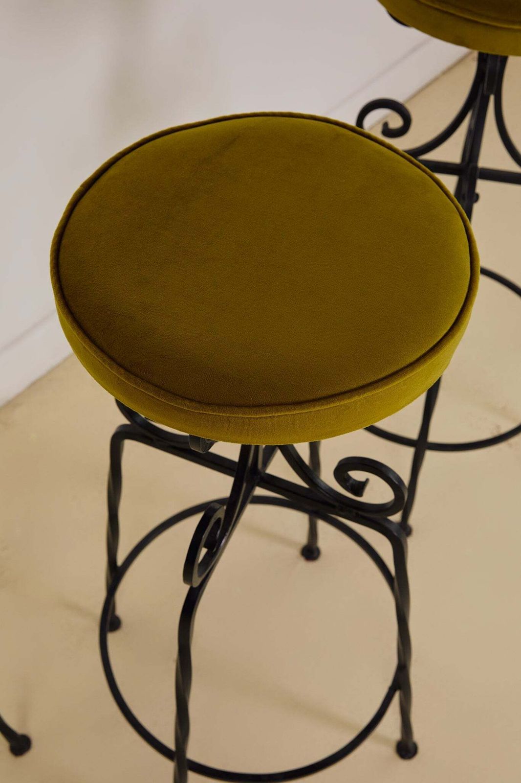 Set Of X4 French Art Deco Forged Bar Stools photo for sale