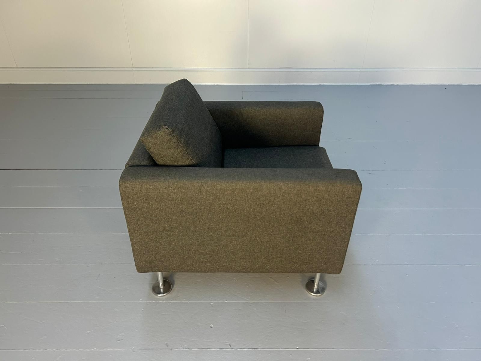 Vitra "Park" Armchair In Grey, Black And White Woven Fabric photo vintage