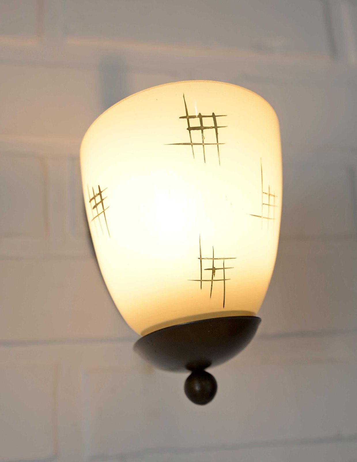 Original Art Deco Wall Lamp / Brass Sconce / Vintage Light Fixture 1930's / Bauhaus Era photo vinterior