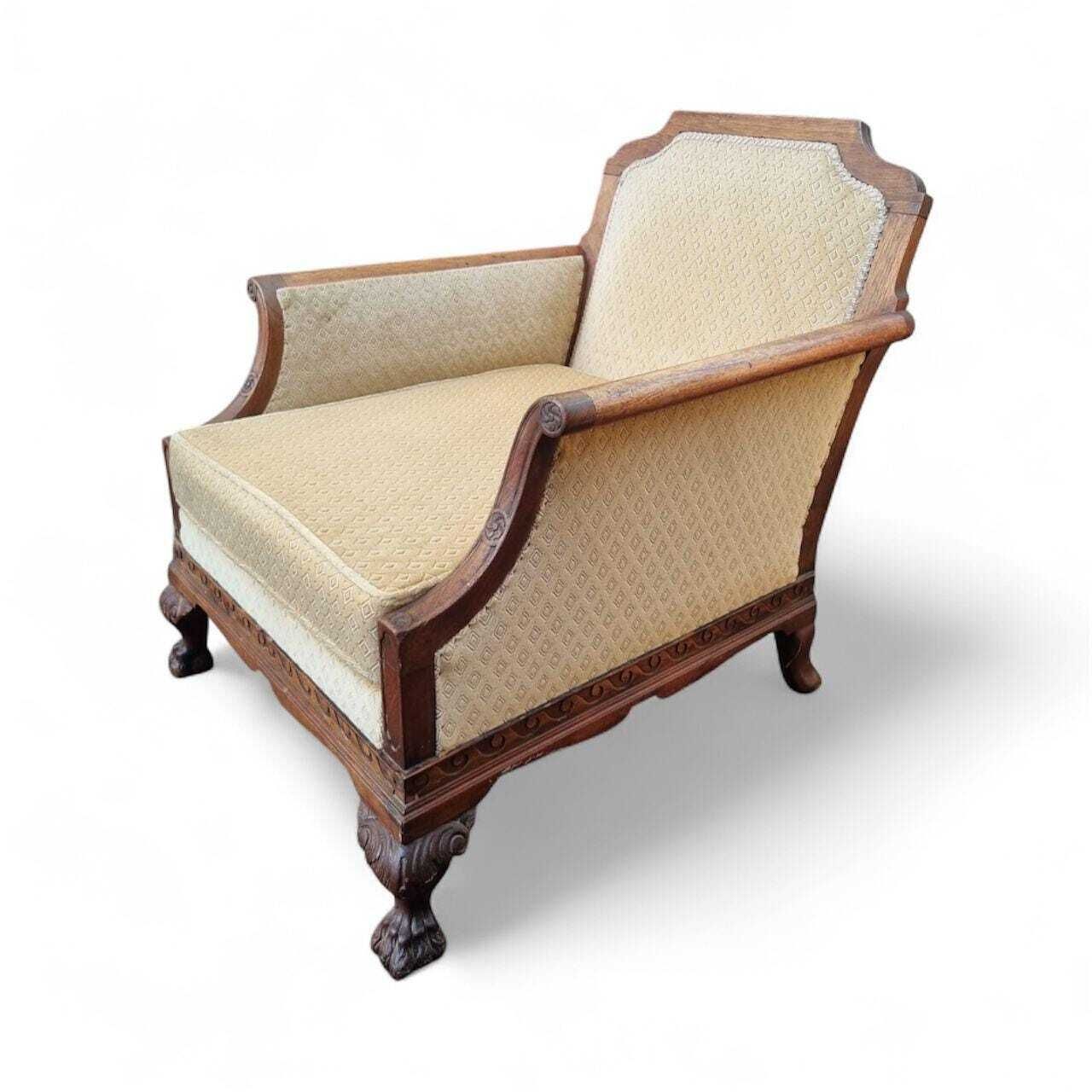 Antique Edwardian Carved Mahogany Armchair / Claw & Ball Feet / C.1910 / Free Delivery photo 600.0