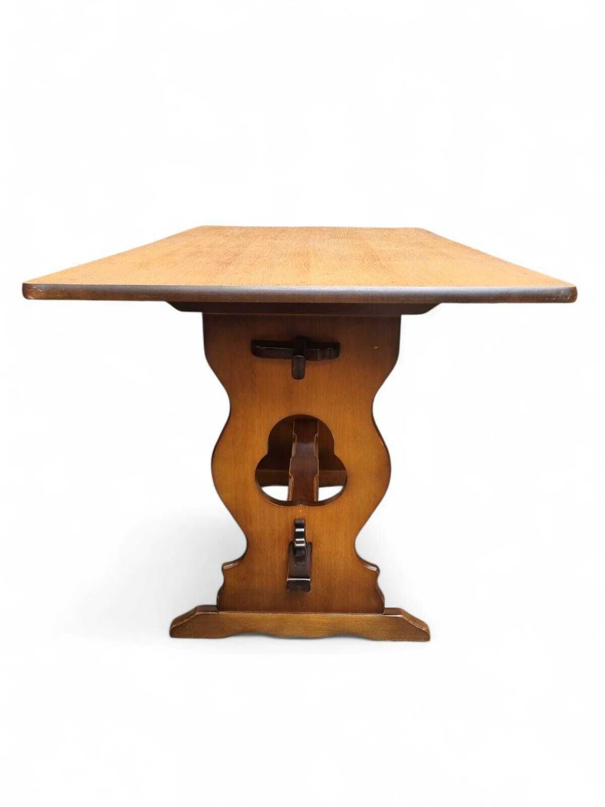 Vintage Oak Refectory Table / English Made C.1970 / Very Good Condition / Free Delivery photo furniture