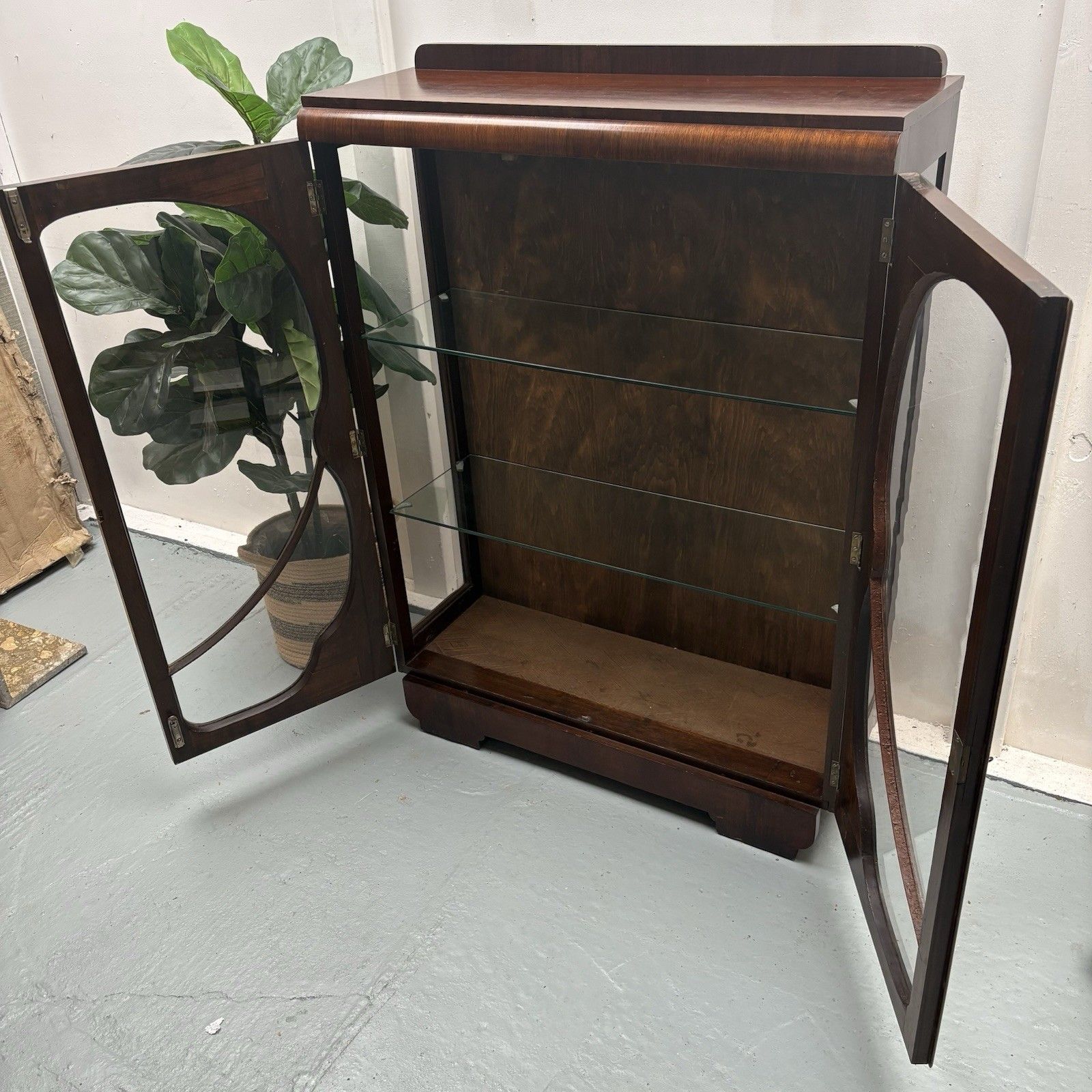 895.0 Stunning Art Nouveau Dark Walnut Gin Drinks Cabinet 1910 1920s photo