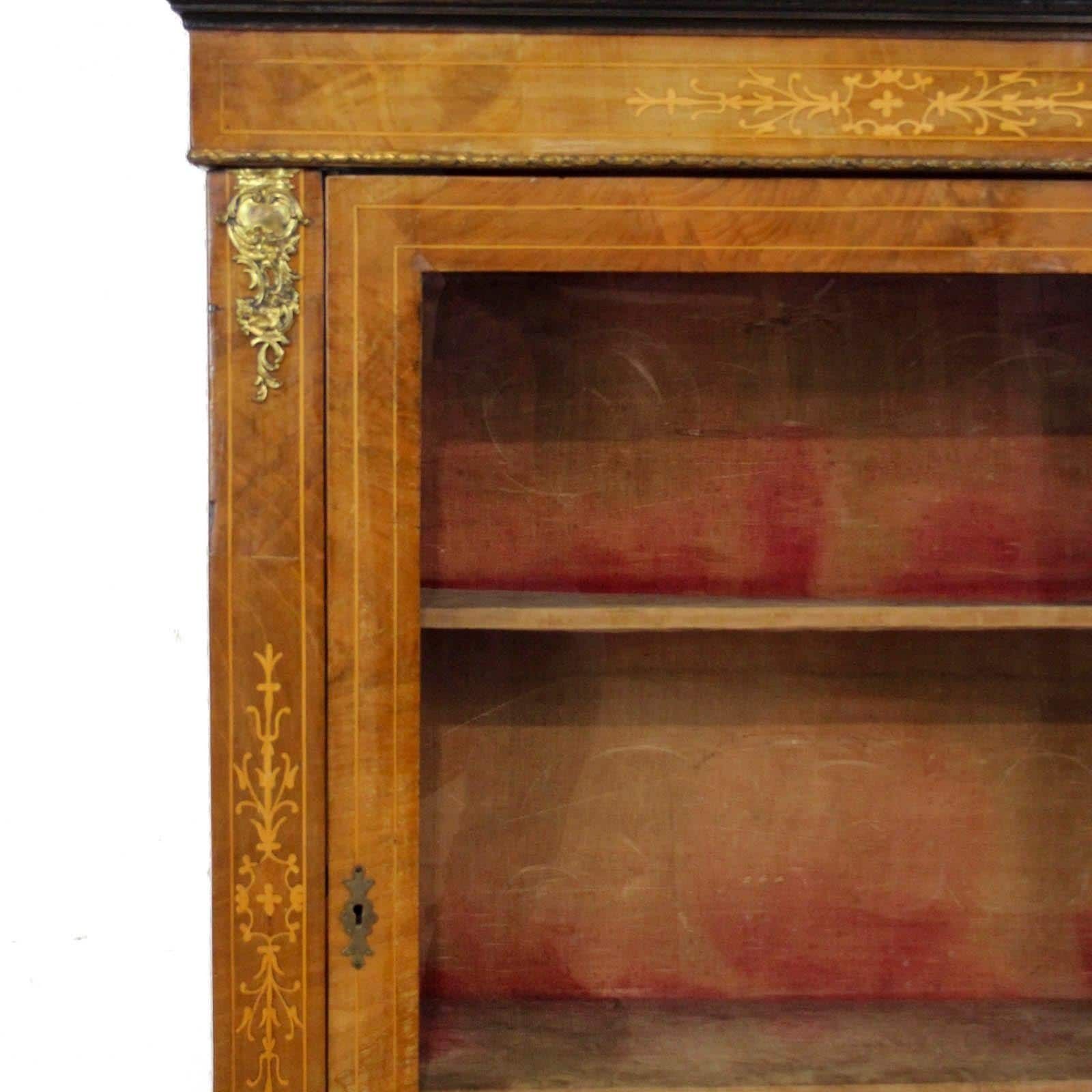 Antique Walnut Inlaid Pier Cabinet | Display Cabinet | Antique Cabinet | Antique Storage | Display Cabinet (M 6513) photo buy