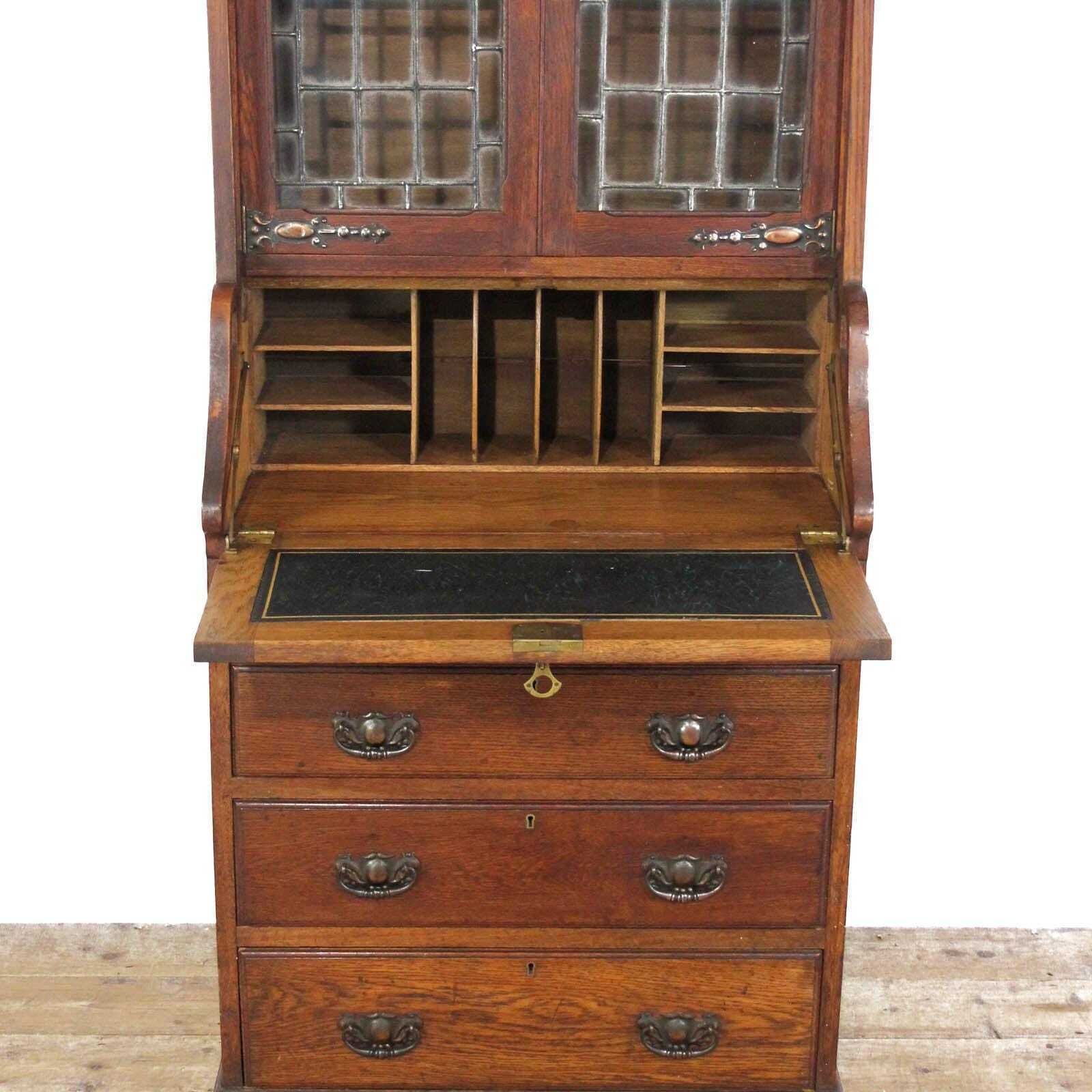 Antique Oak Arts And Crafts Bureau Bookcase | Antique Desk | Antique Storage | Bureaux | Welsh Furniture (M 6393) photo buy
