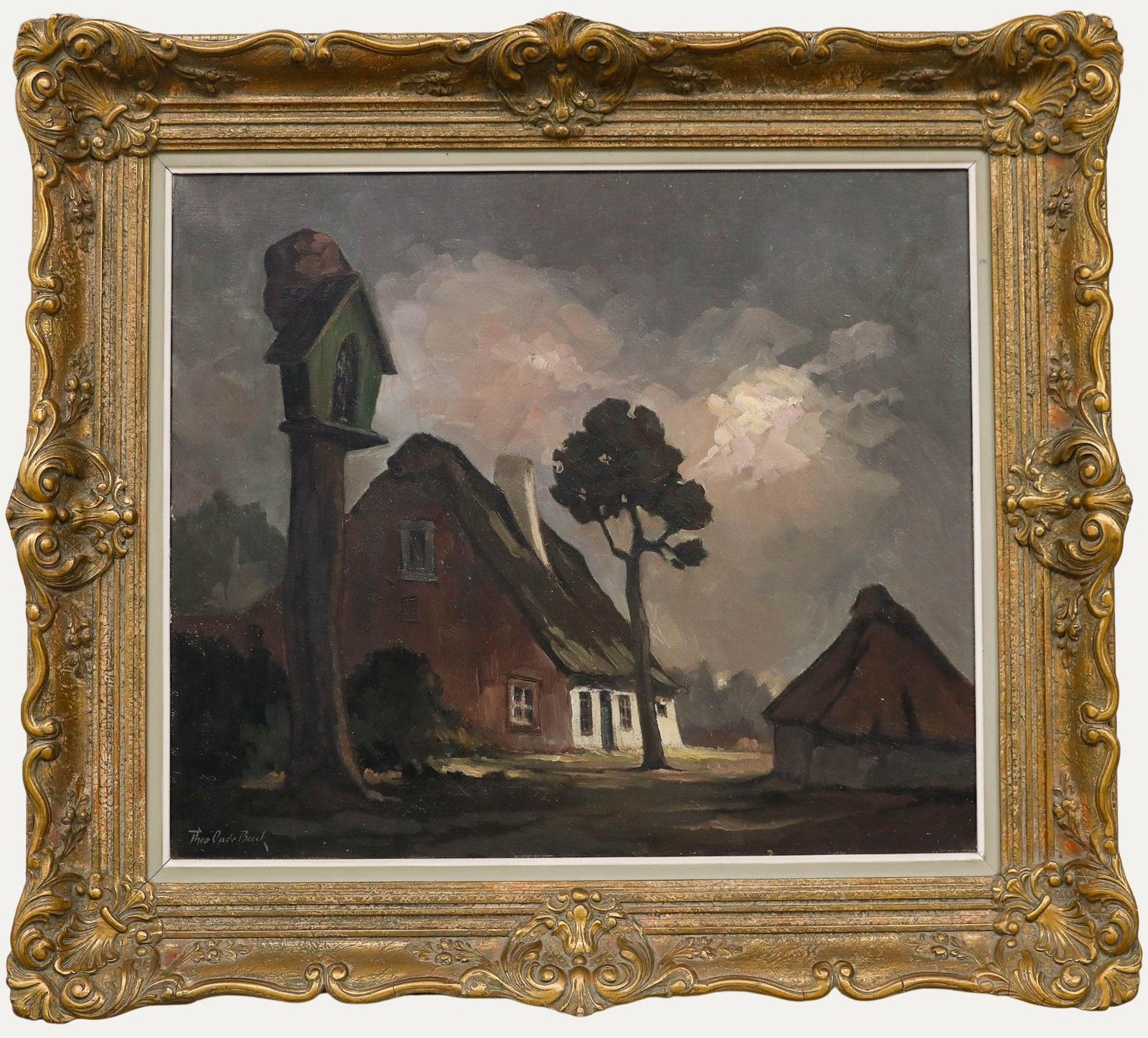 Theodore Op De Beeck (1901 1993) Mid 20th Century Oil, Kempen Farm