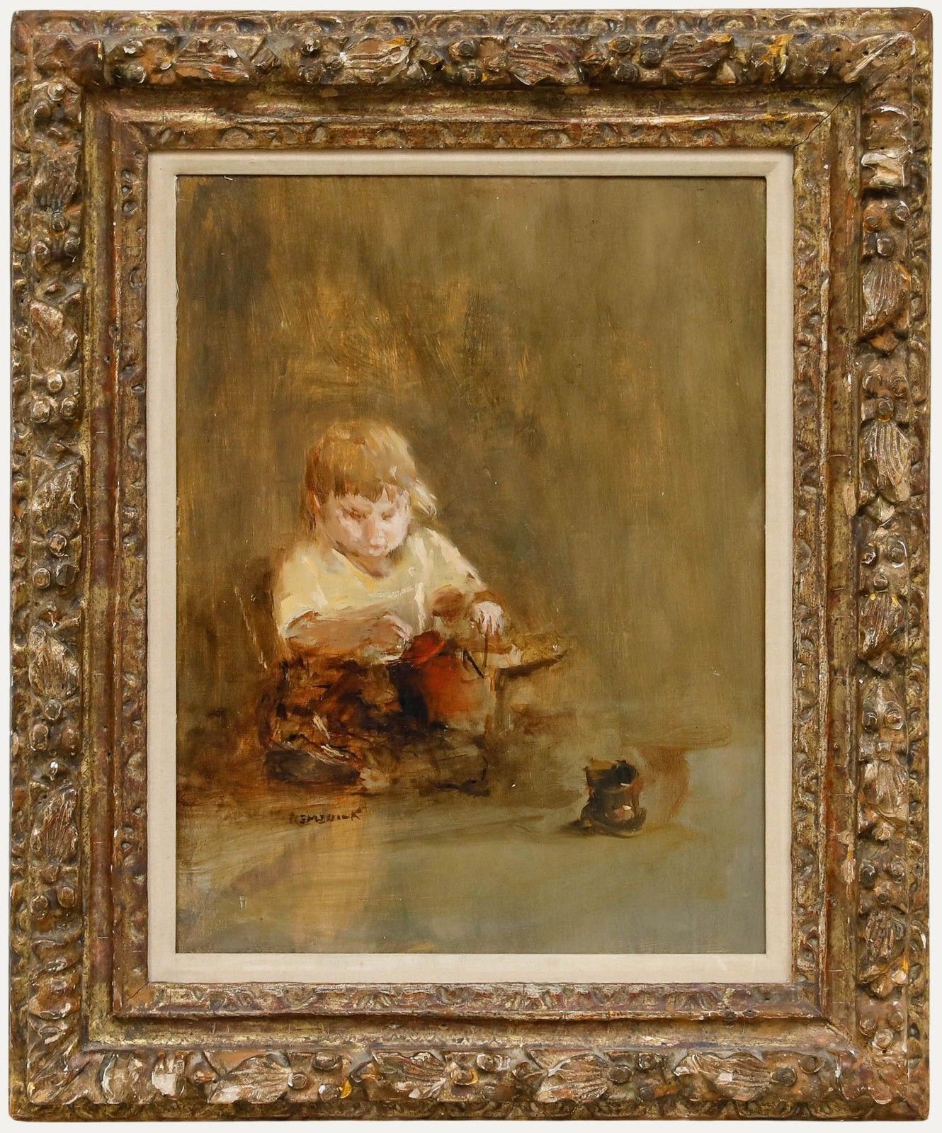Seymour Remenick (1923 1999) Mid 20th Century Oil, The Artist's Daughter