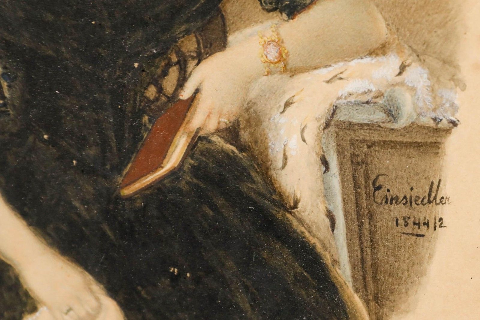 1844 Watercolour Portrait Of A Lady photo vinterior