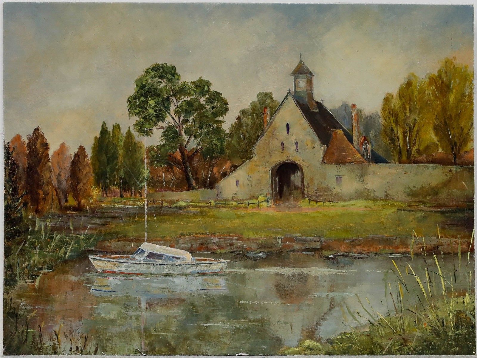 Jill White 20th Century Oil, A Day On The River