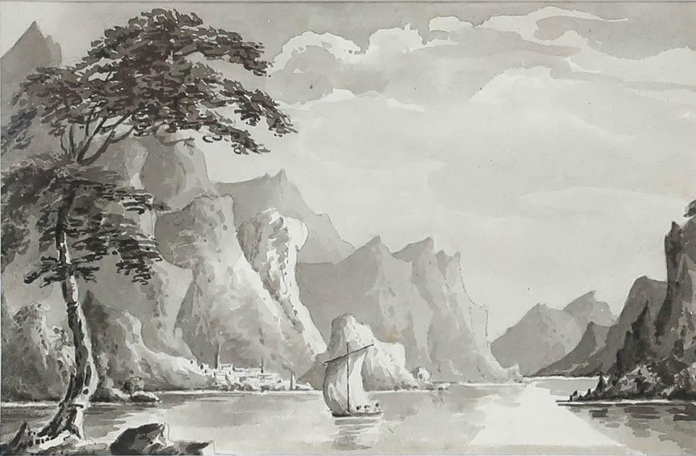 Attrib. George Heriot (1759 1839) Watercolour, View Of The Lago Di Girasole photo furniture