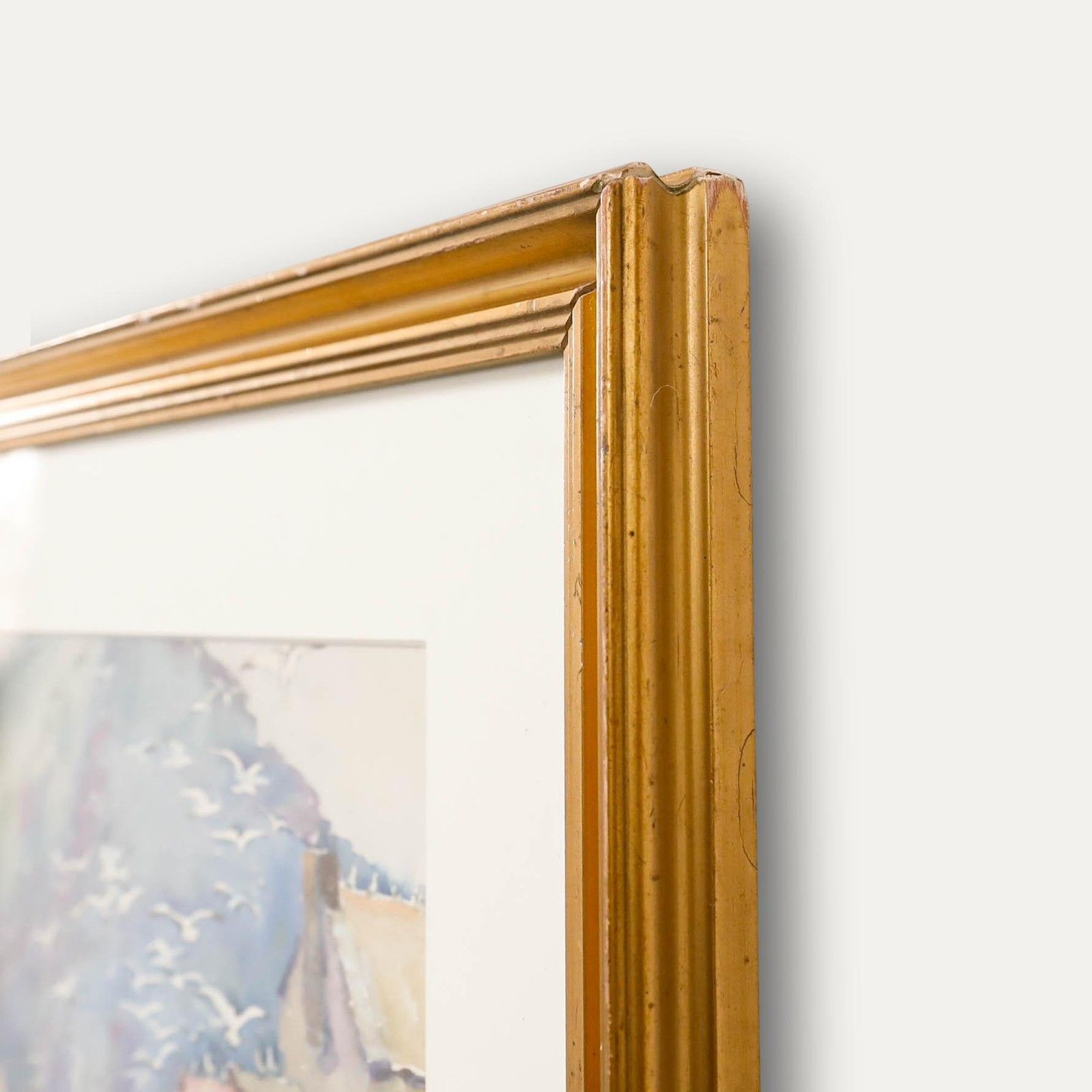J. Morley Early 20th Century Watercolour, Seagulls At The Harbour photo vinterior