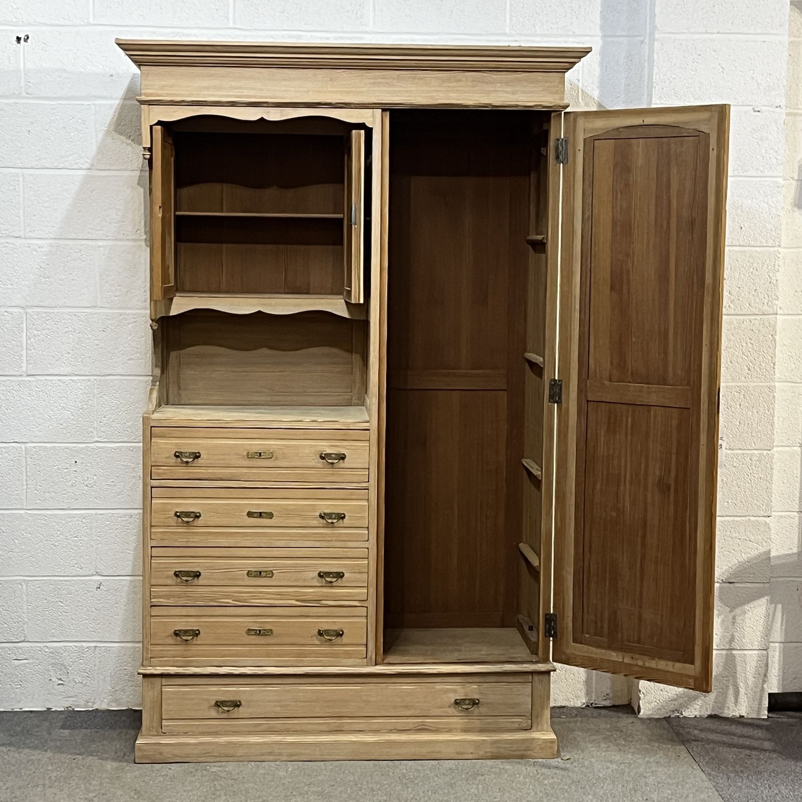 Very Quirky Antique Pine Cupboard Unit With Drawers (Partially Dismantles) photo furniture