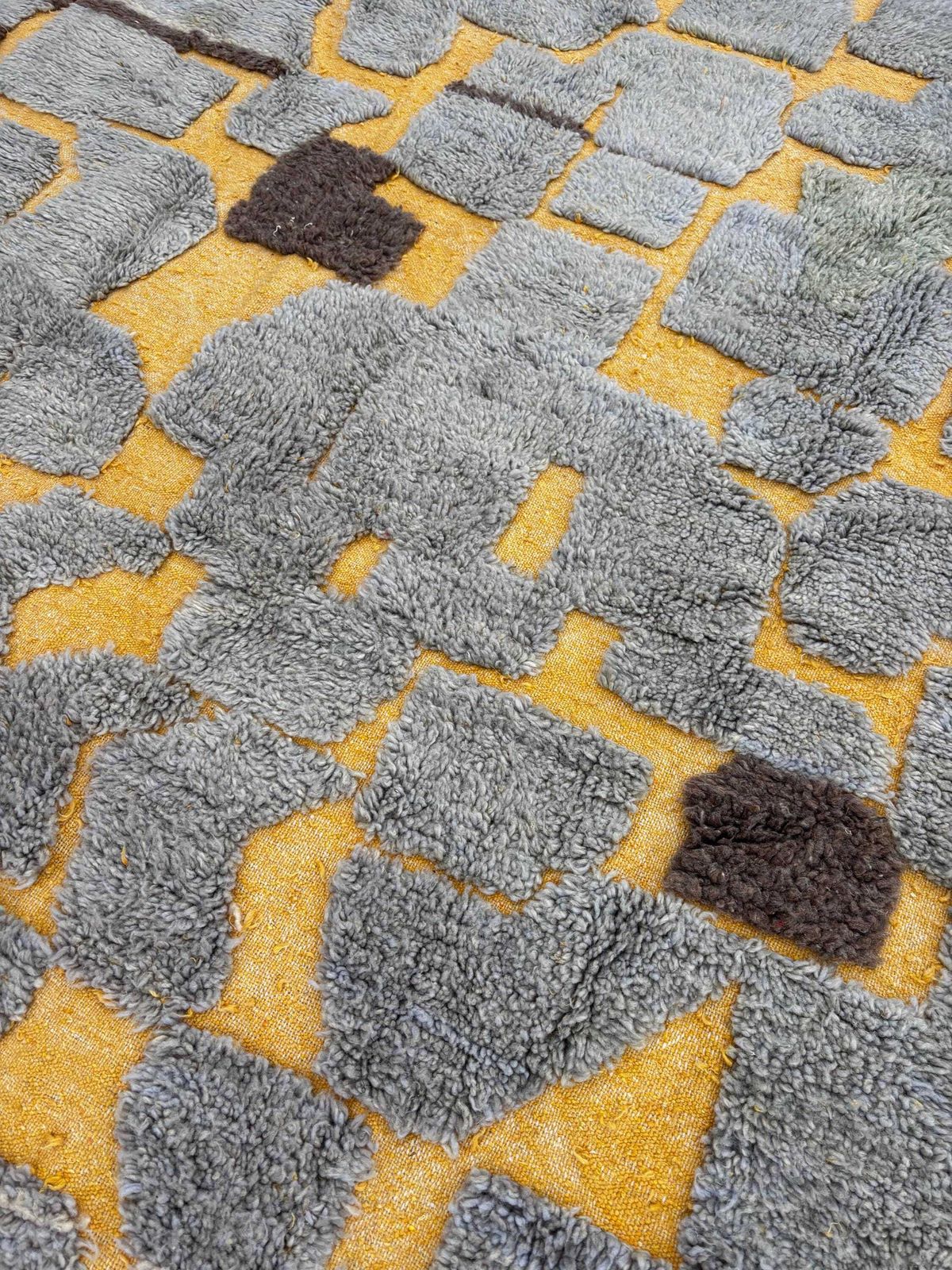 Moroccan Mrirt Rug 190x300 Cm | Handmade Wool Area Rug | Yellow And Gray Abstract Design | Luxury Berber Rug | Free Worldwide Shipping photo buy