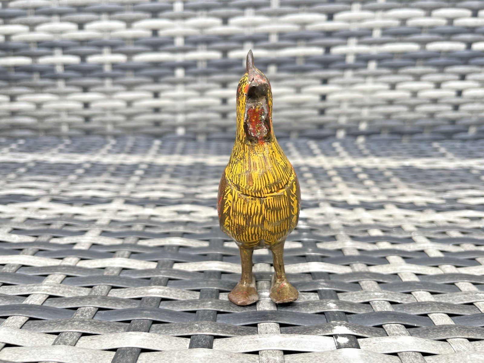Mid Century Indian Painted Brass Chicken Hen Rooster Farmhouse Cockerel Figurine photo furniture