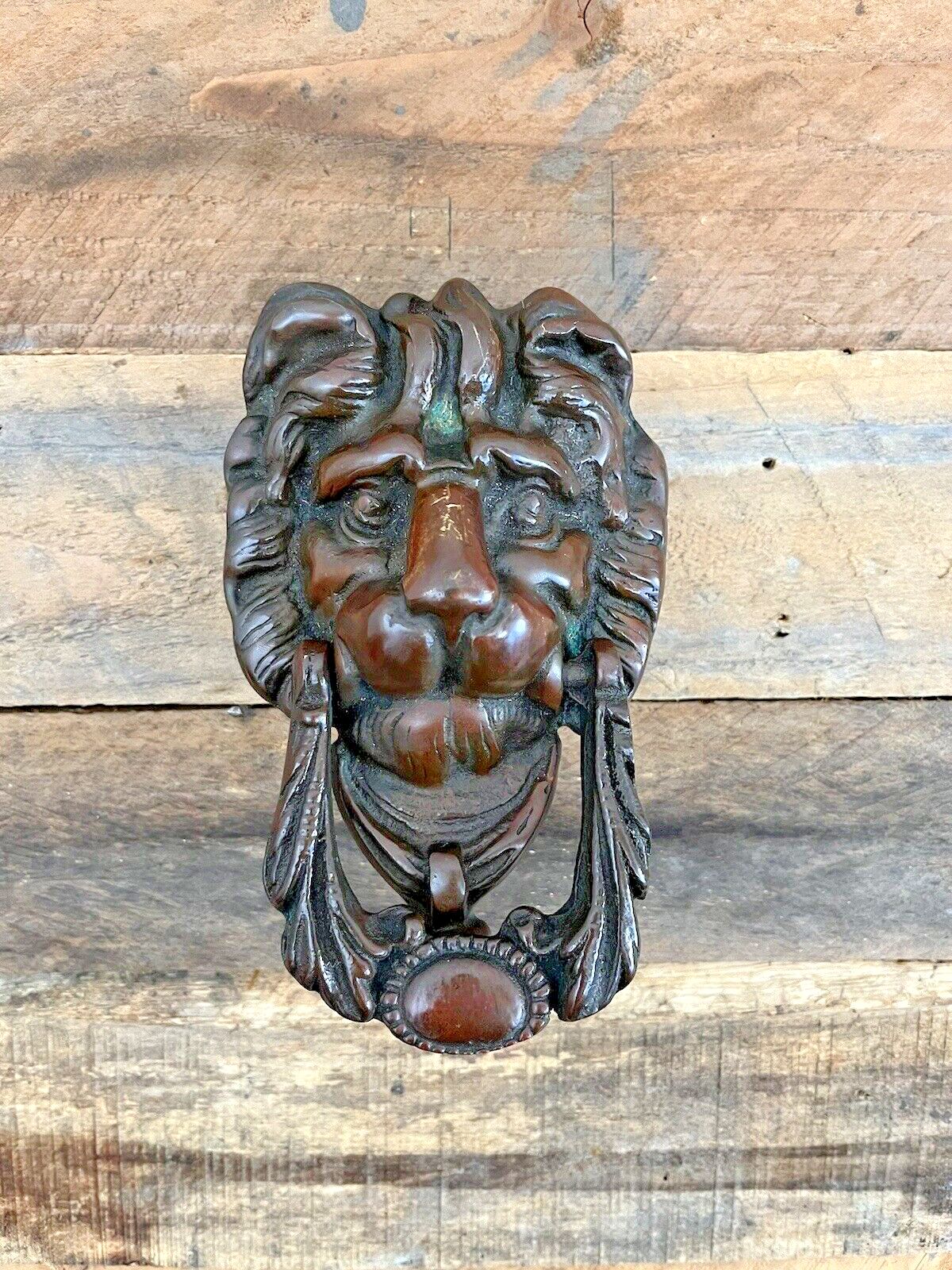 Quality Antique Lions Head Mask Bronze Brass Door Knocker Grand Regal French