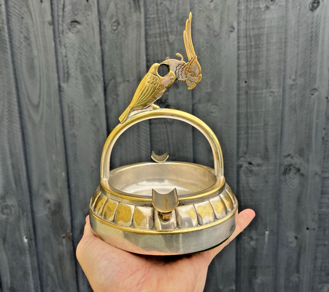 Antique Art Deco Silver Plated Cockatoo / Parrot Cigar Cutter Desk Table Ashtray photo furniture