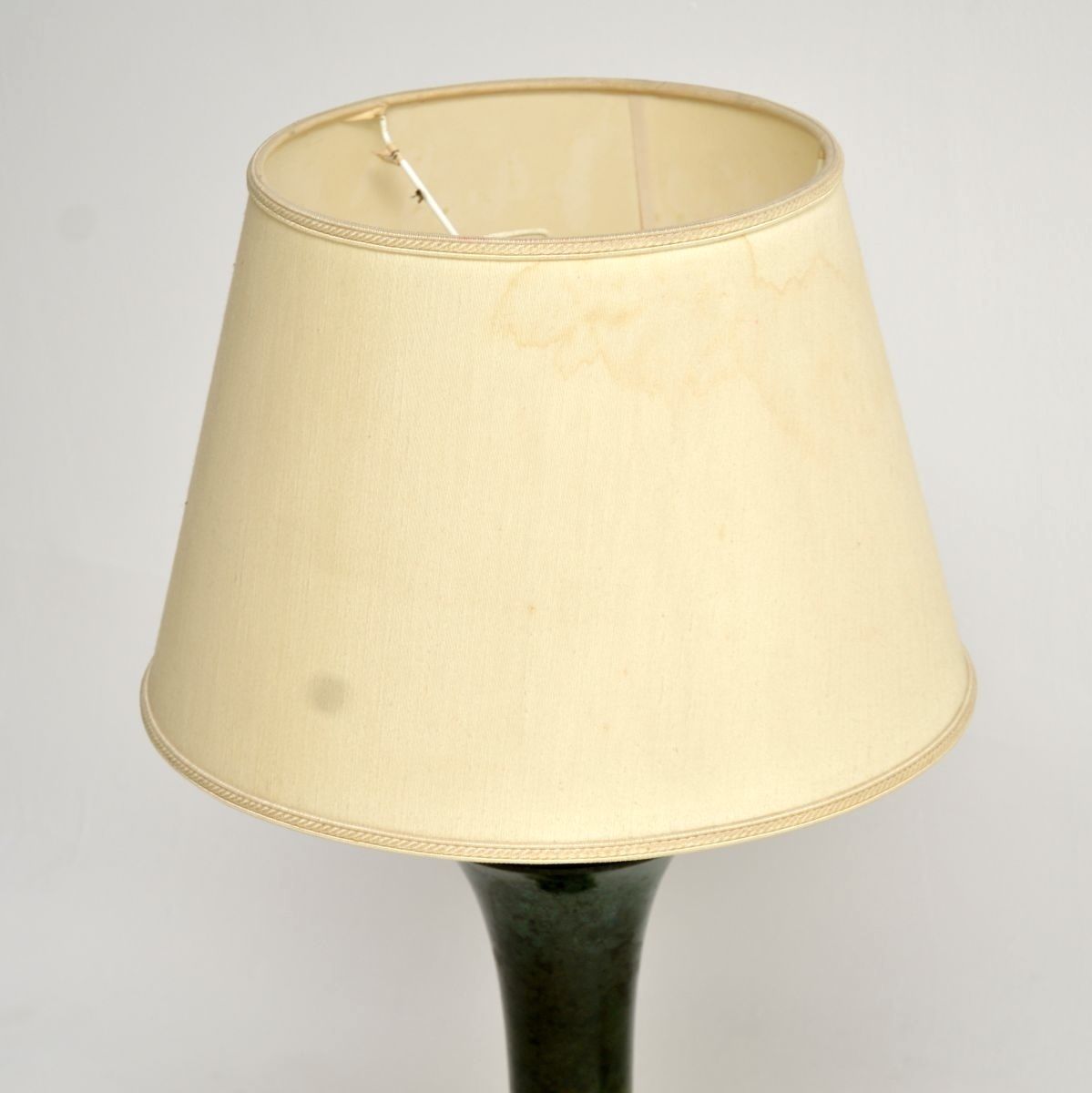 photo for sale Pair Of Antique Neoclassical Style Tole And Brass Table Lamps
