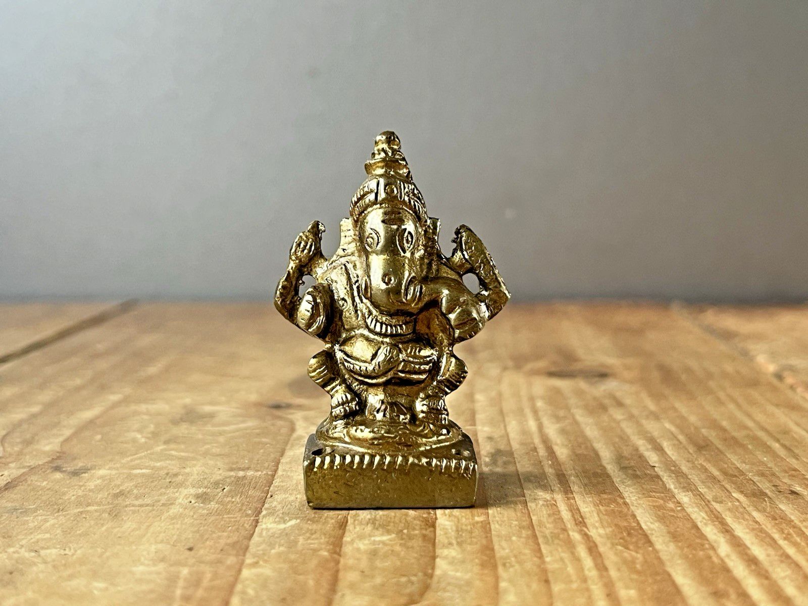 Miniature 2" Antique Lord Ganesha Hindu Elephant God Deity Statue Shrine Figure