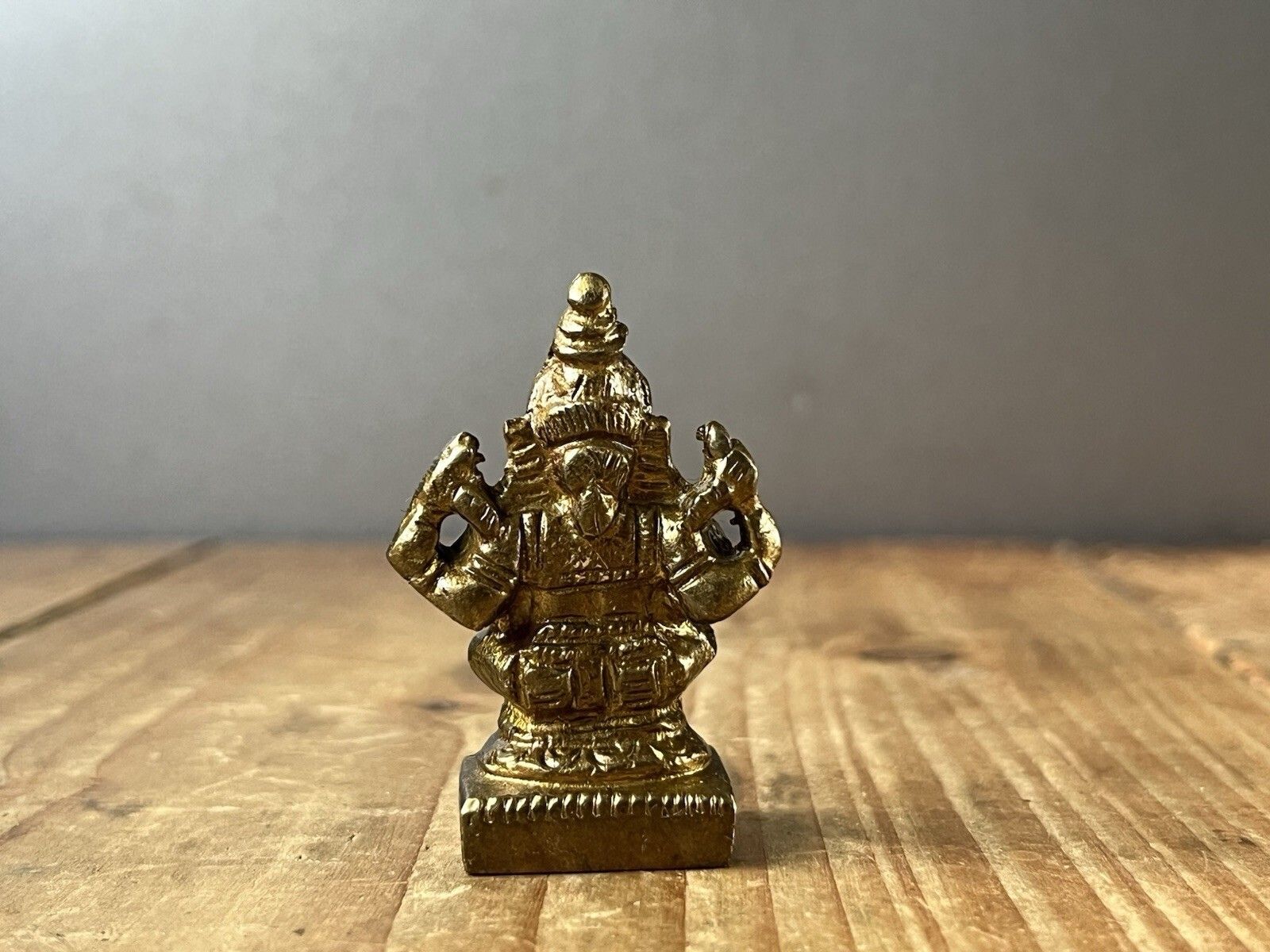 Miniature 2" Antique Lord Ganesha Hindu Elephant God Deity Statue Shrine Figure photo for sale