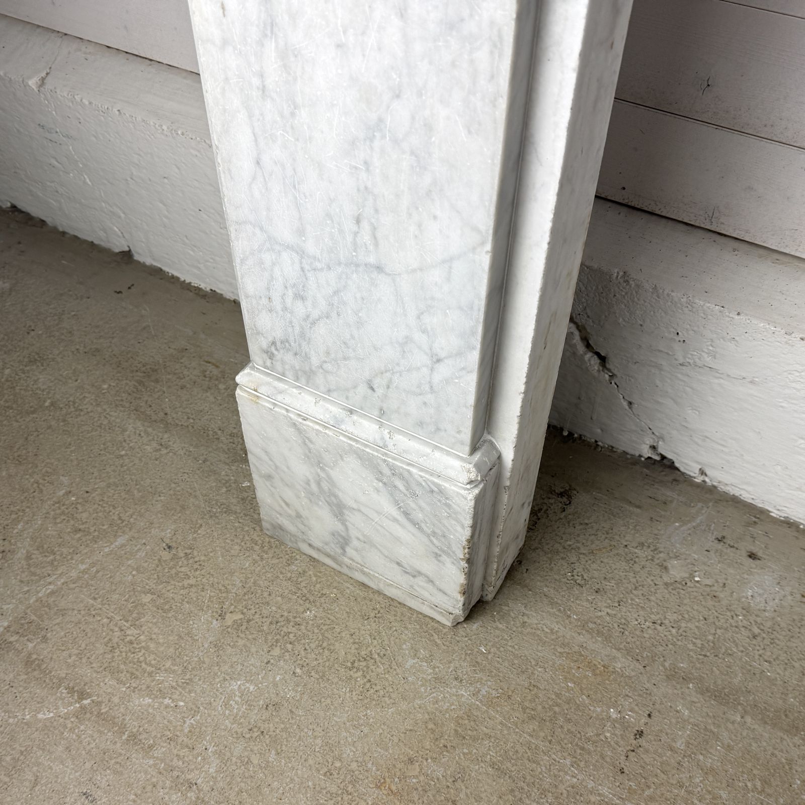 Large Original Edwardian White Marble Fire Surround photo buy
