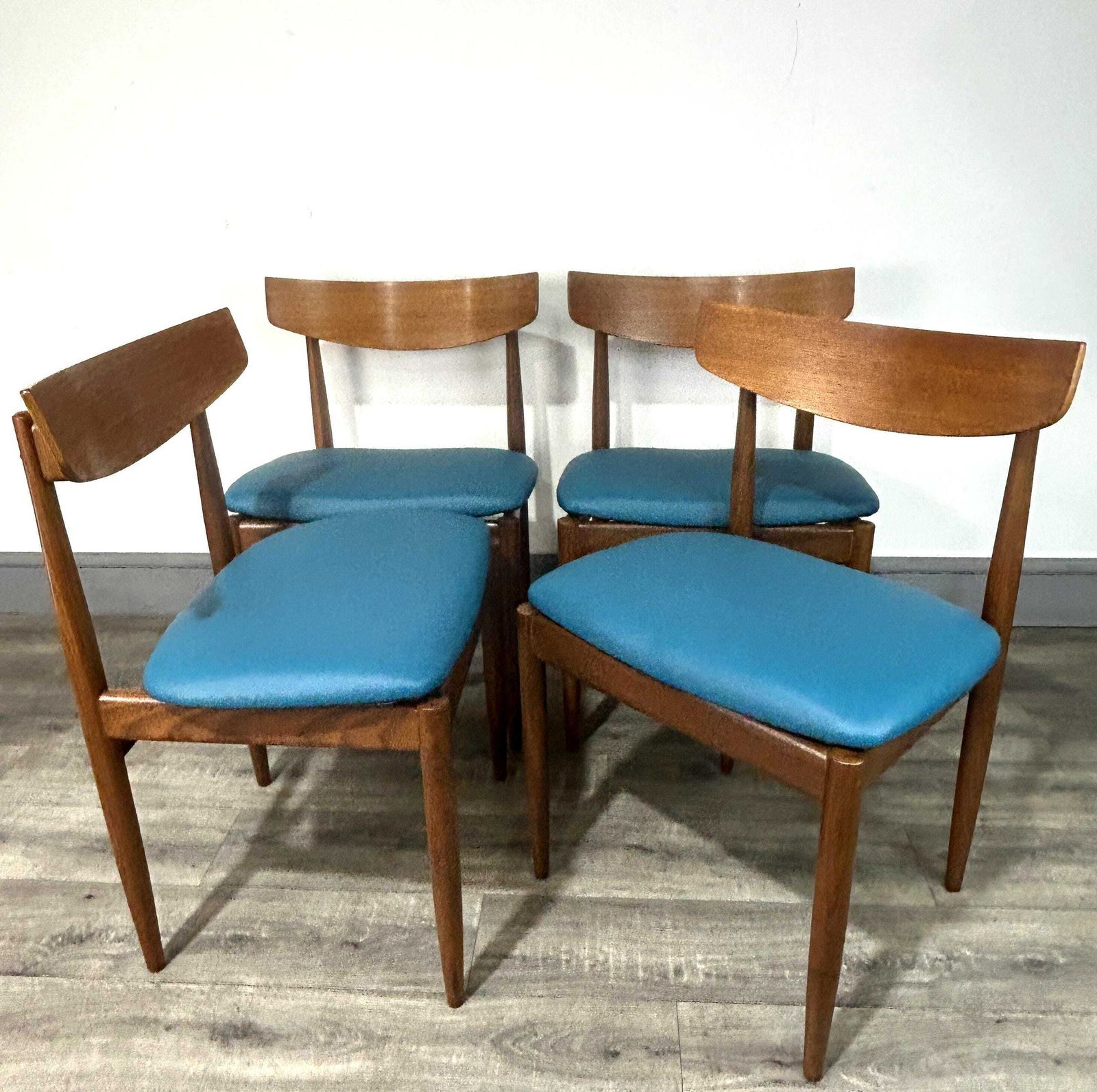4 Refinished/Reupholstered Mid Century Dining Chairs Ib Kofod Larsen G Plan 60s photo 575.0