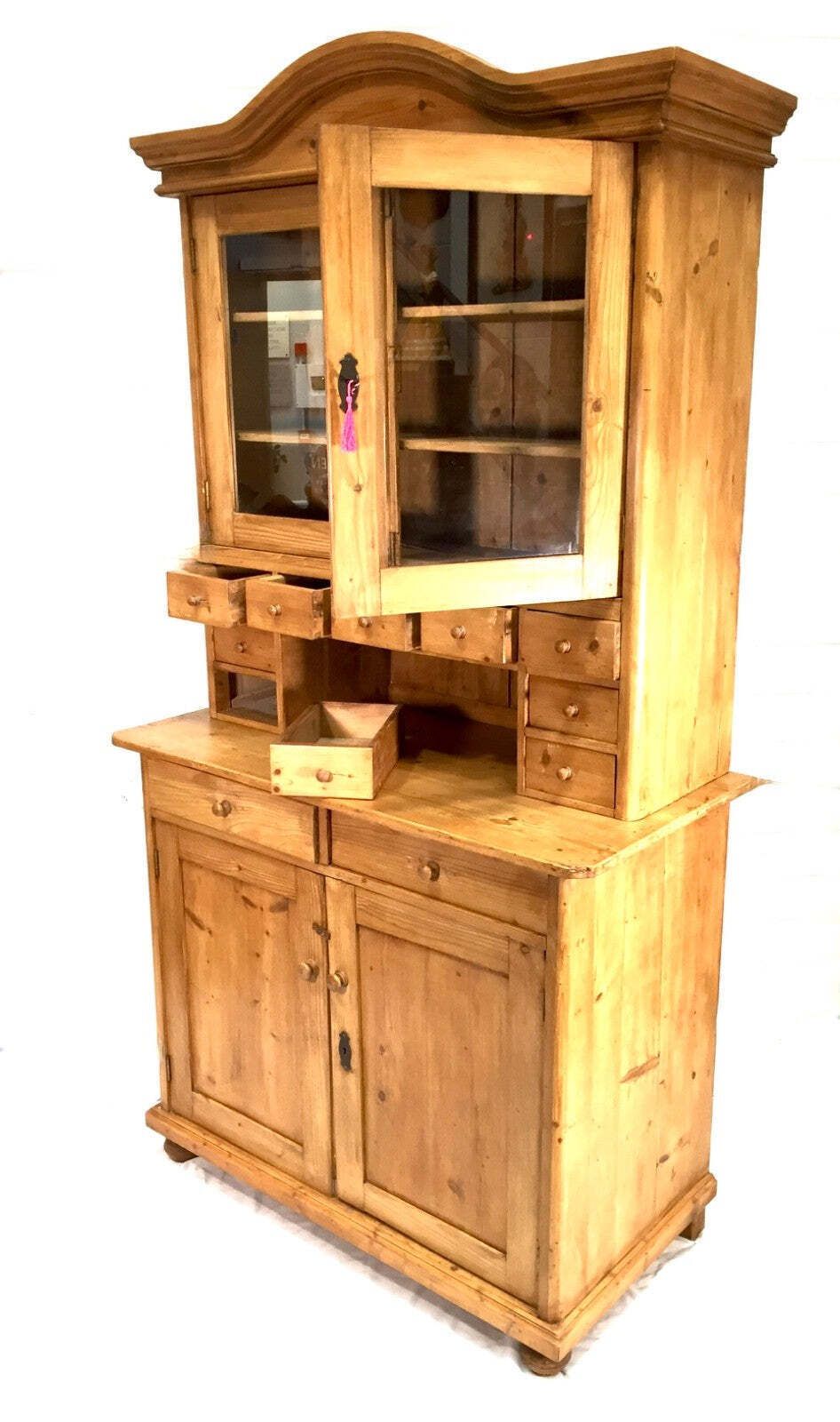 photo for sale Antique Victorian Large Pine Kitchen Dresser Spice Cabinet Drawers / Cupboard
