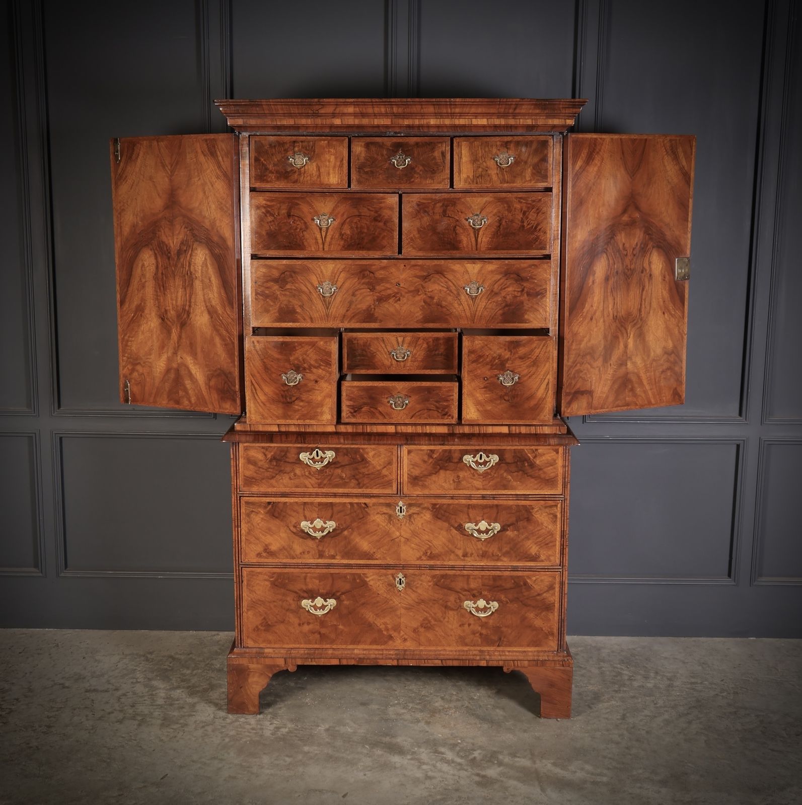 Queen Anne Walnut Cabinet On Chest photo for sale