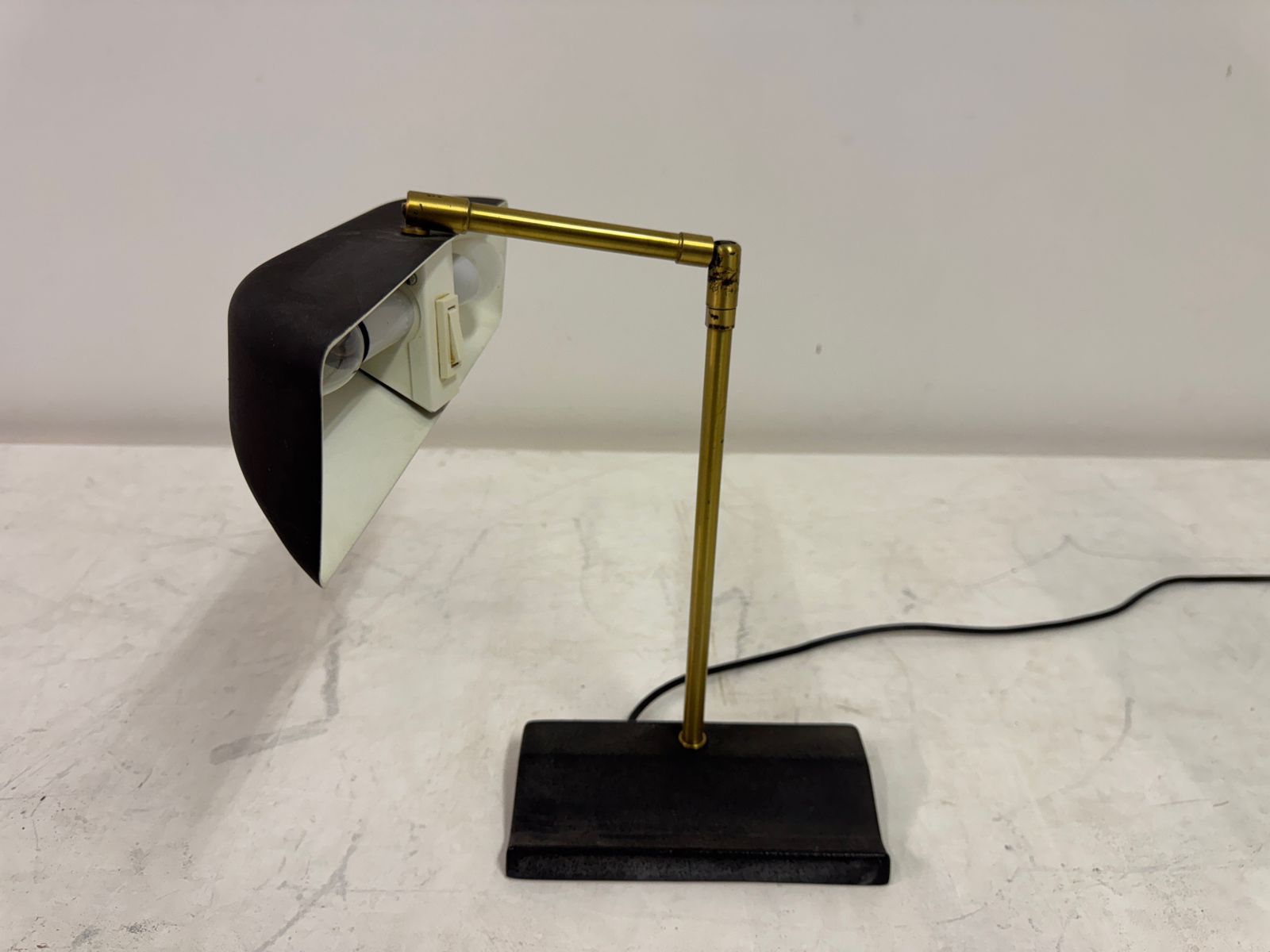 Lighting Adjustable Brass And Metal Desk Lamp By Omi For Koch & Lowy, 1970s photo