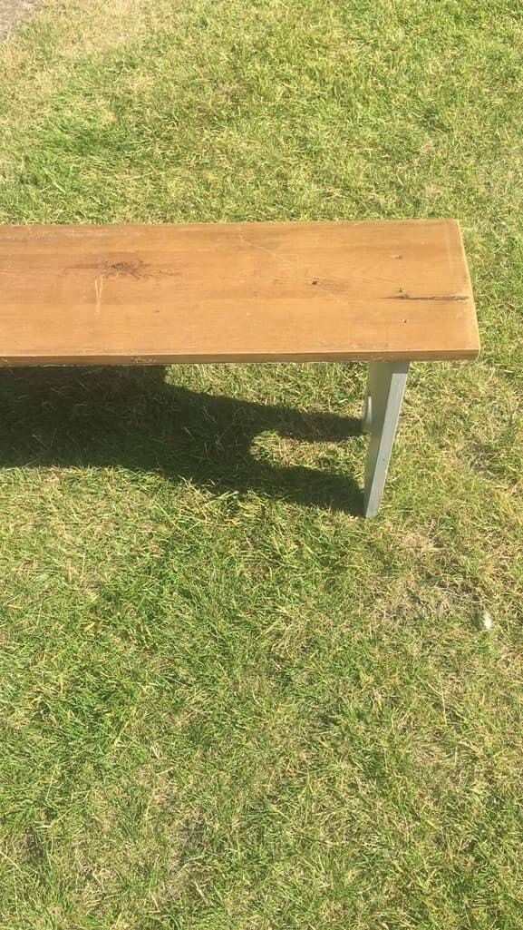 photo furniture Rustic Painted Wooden Top High Bench Dining Conservatory Patio