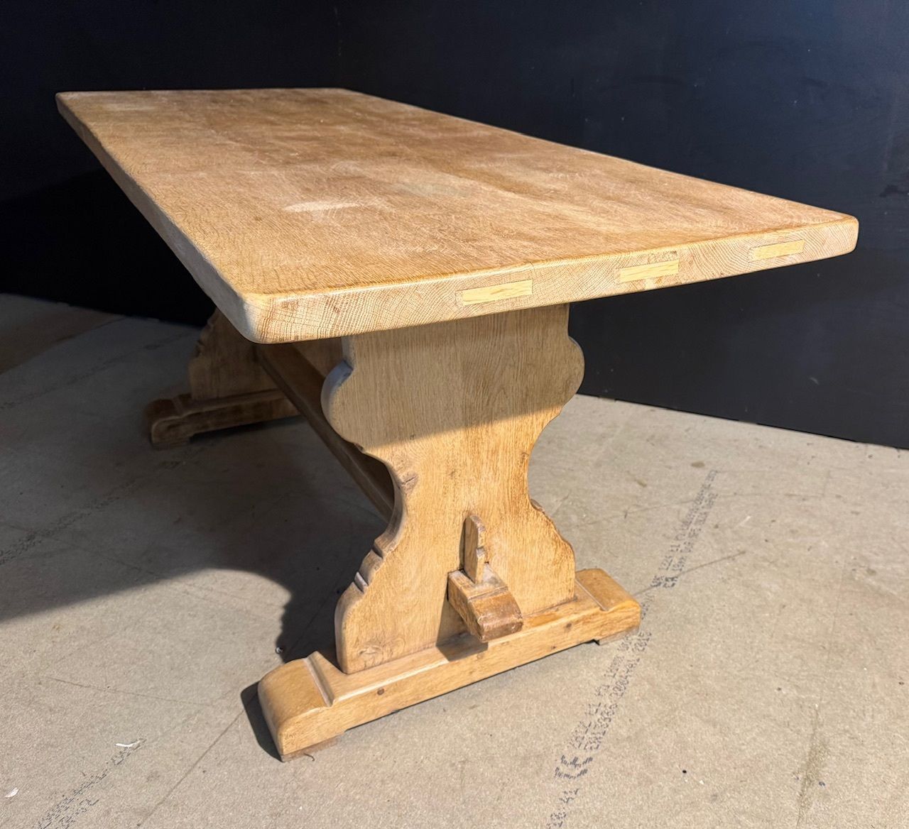 Smaller French Oak Farmhouse Dining Table photo vintage