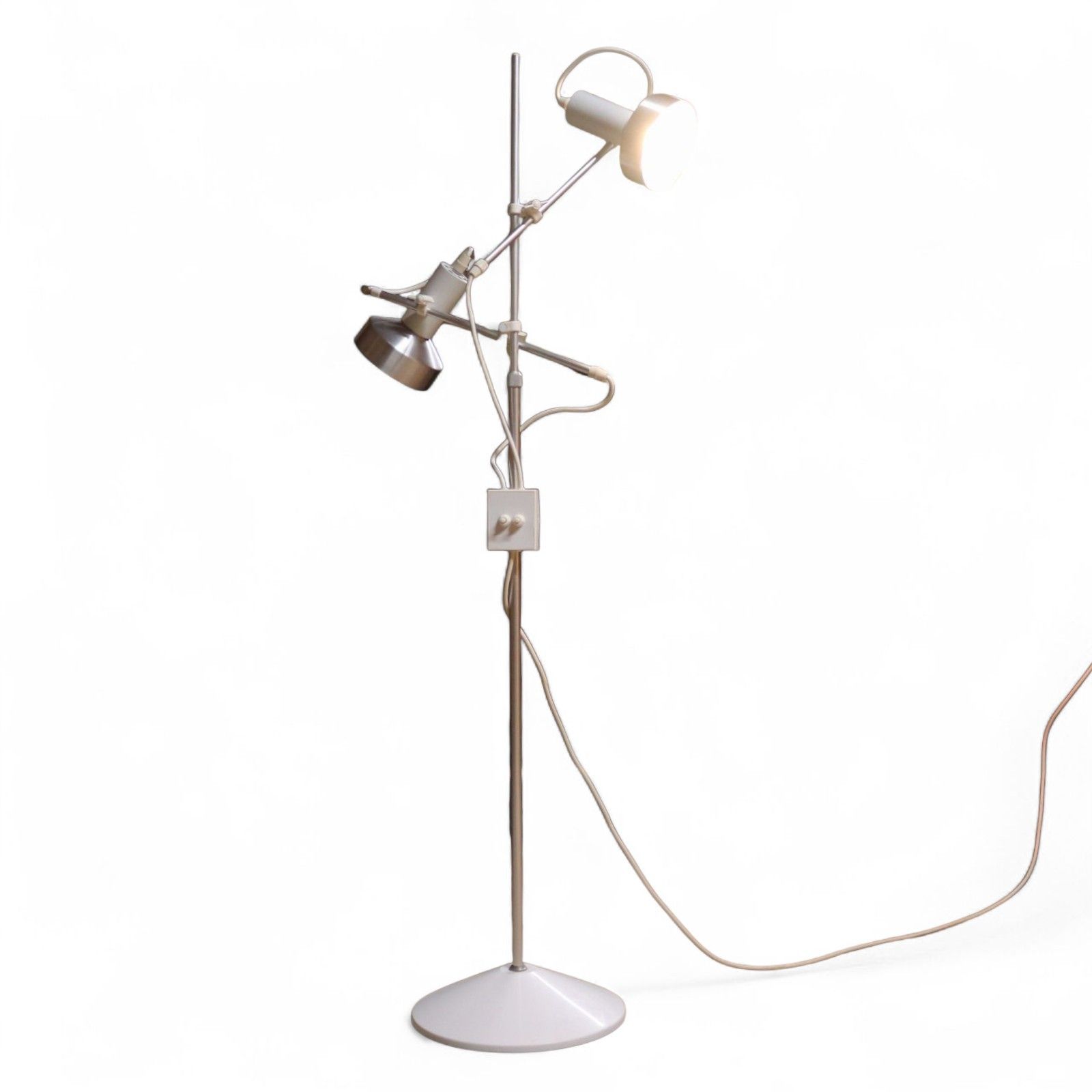Mid Century Maclamp Style Twin Headed Spot Lamp Retro 1970s Floor Lamp photo vintage