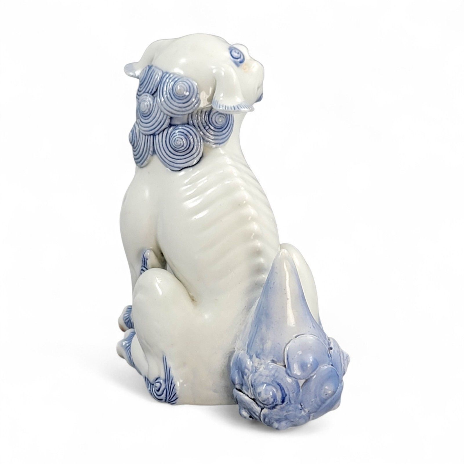Japanese Hirado Blue And White Porcelain Lion Dog Sculpture, C. 1840–1880 photo Home Decor
