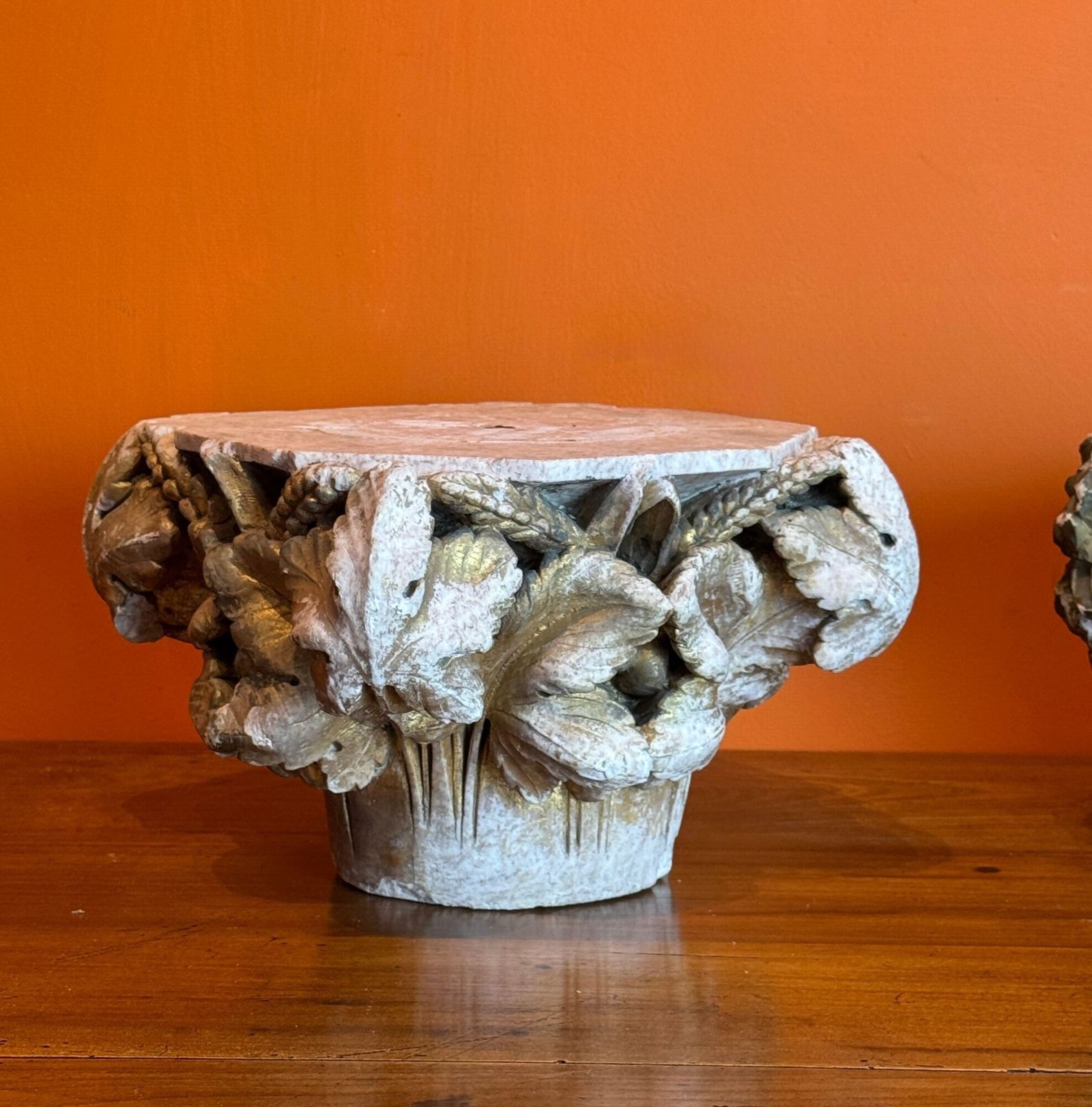 photo for sale Pair Of 19th Century Carved Stone Architectural Capitals