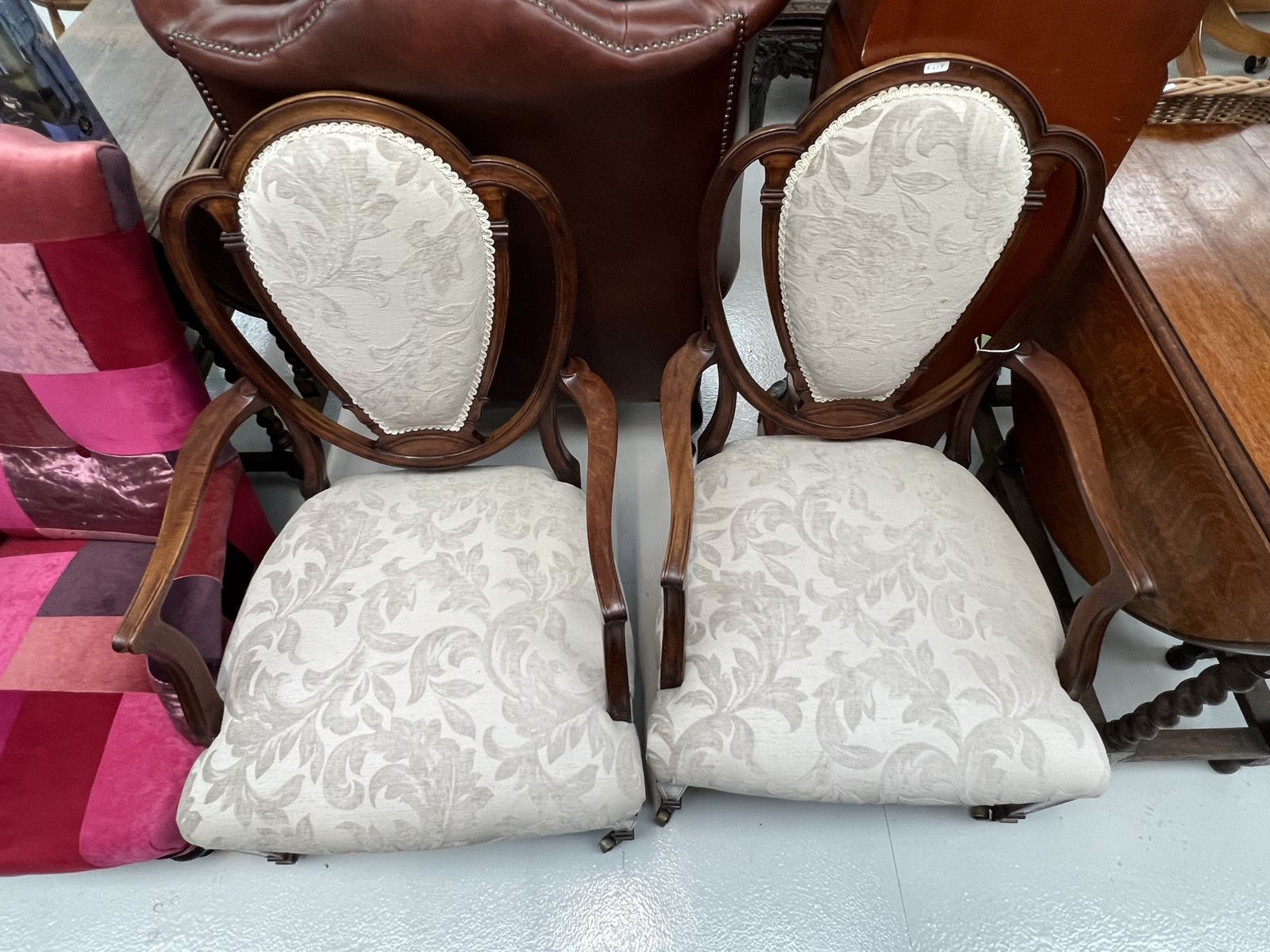 Pair Of Antique Mahogany Bedroom Chairs photo for sale