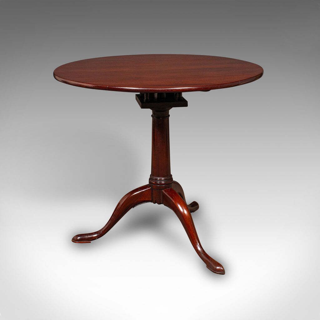 Antique Tripod Table, English, Tilt Top, Side, Occasional, Wine, Lamp, Georgian photo Furniture