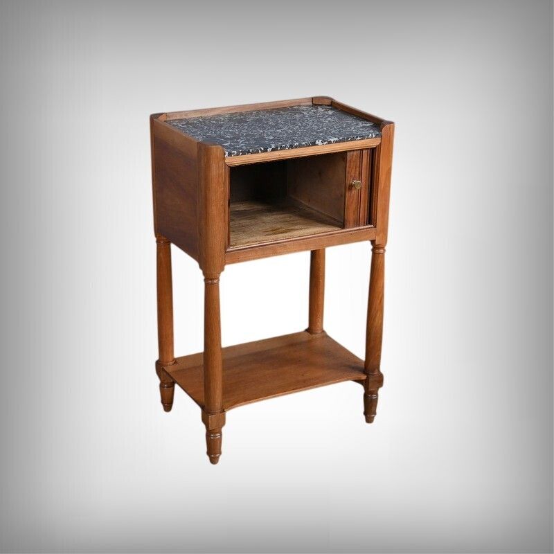 Walnut Bedside Table With Curtain, Louis XVI Style – Mid 19th Century photo furniture