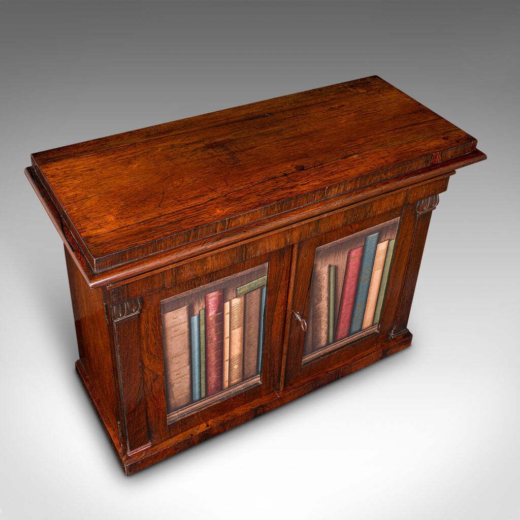 Antique Bachelor's Book Cabinet, English, Tabletop Repository, William IV, 1835 photo vintage