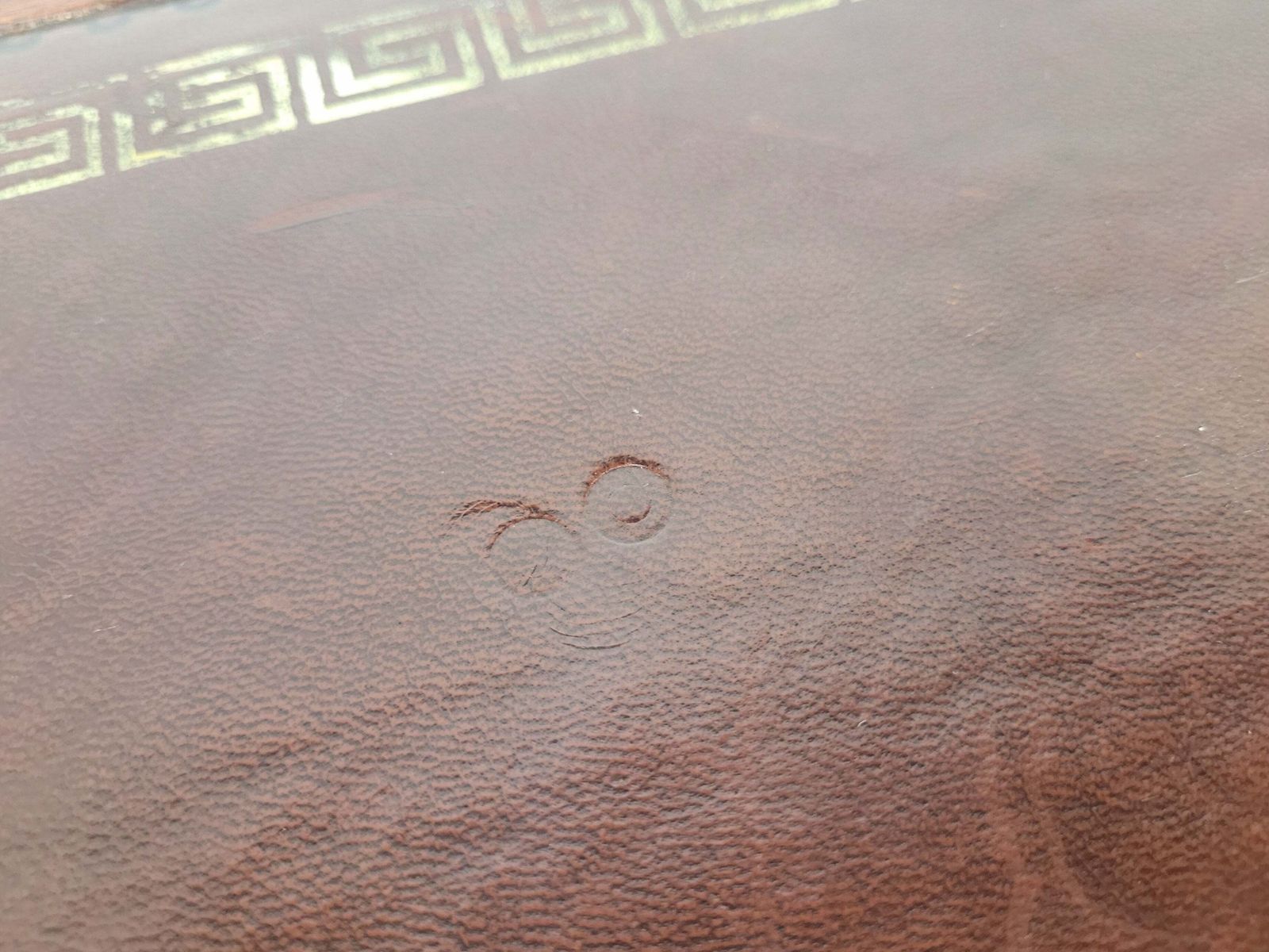 photo vinterior Vintage Pedestal Writing Desk Leather Top Mid 20thc Mahogany