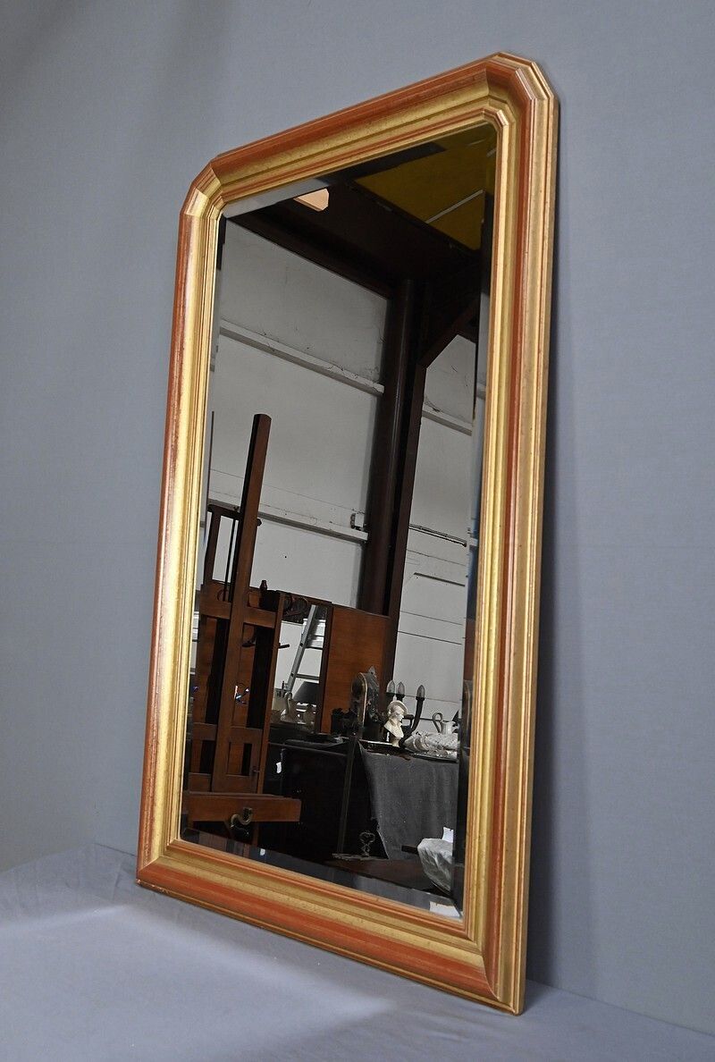 Large Gilded Wooden Mirror – 1980 photo for sale