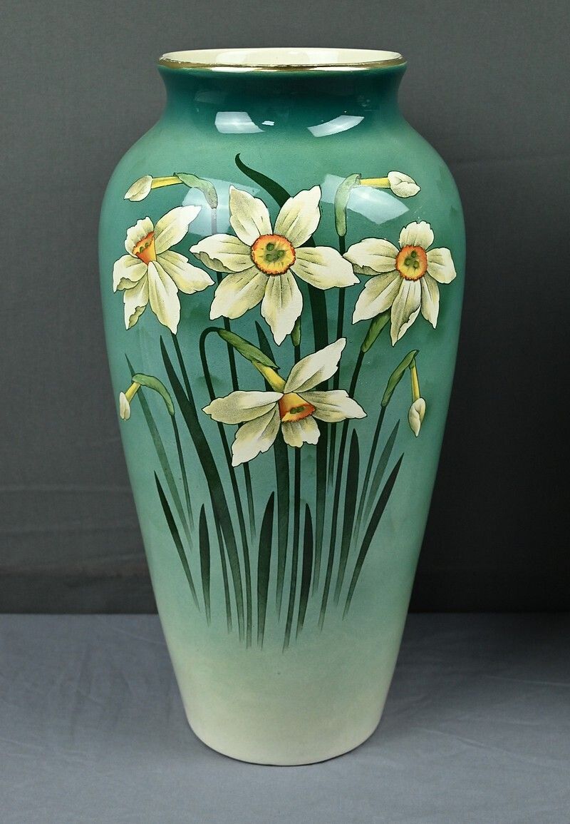 Pair Of Large Art Nouveau Vases, Fives Lille Pottery – Early 20th Century photo vinterior