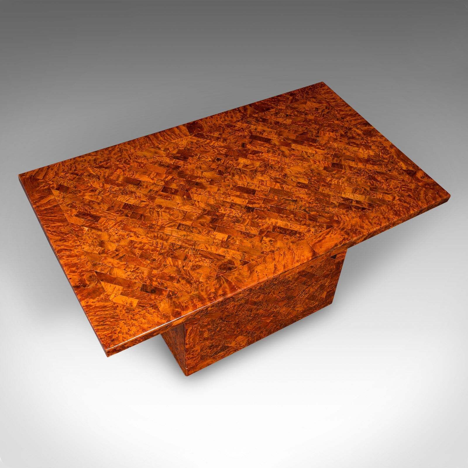 Vintage Marquetry Coffee Table, English Burr Yew, Art Deco, Modern, Circa 1940 photo vinterior