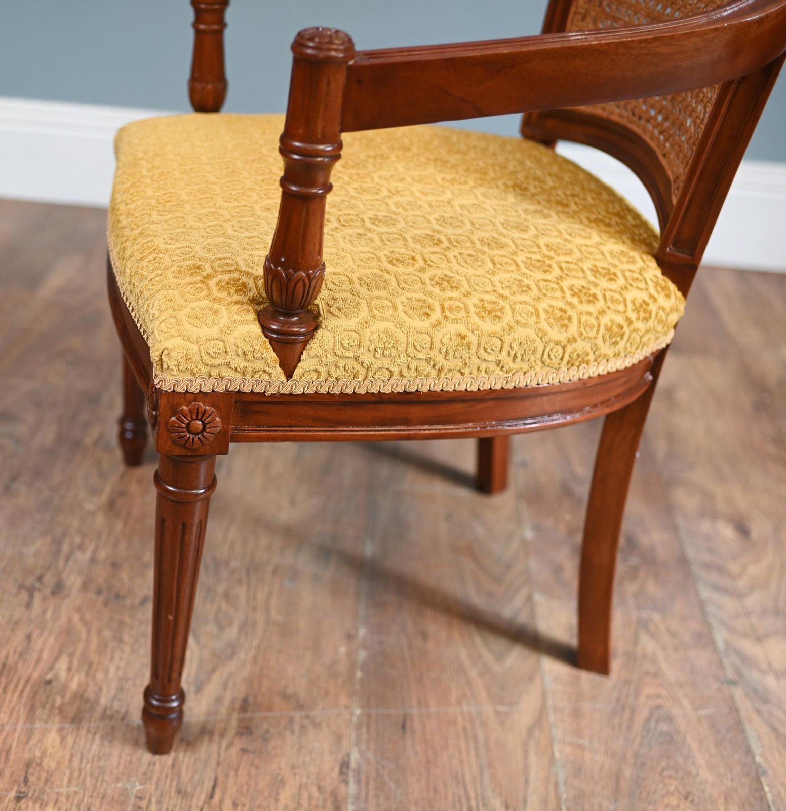 photo furniture Pair Regency Arm Chairs Bergere Backs