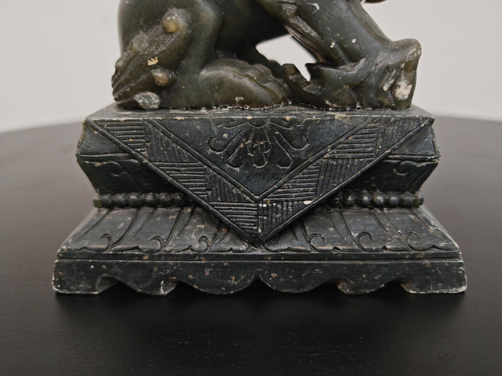 Pair Of Antique Hand Carved Jade Foo Dogs, China 19th Century photo 3000.0