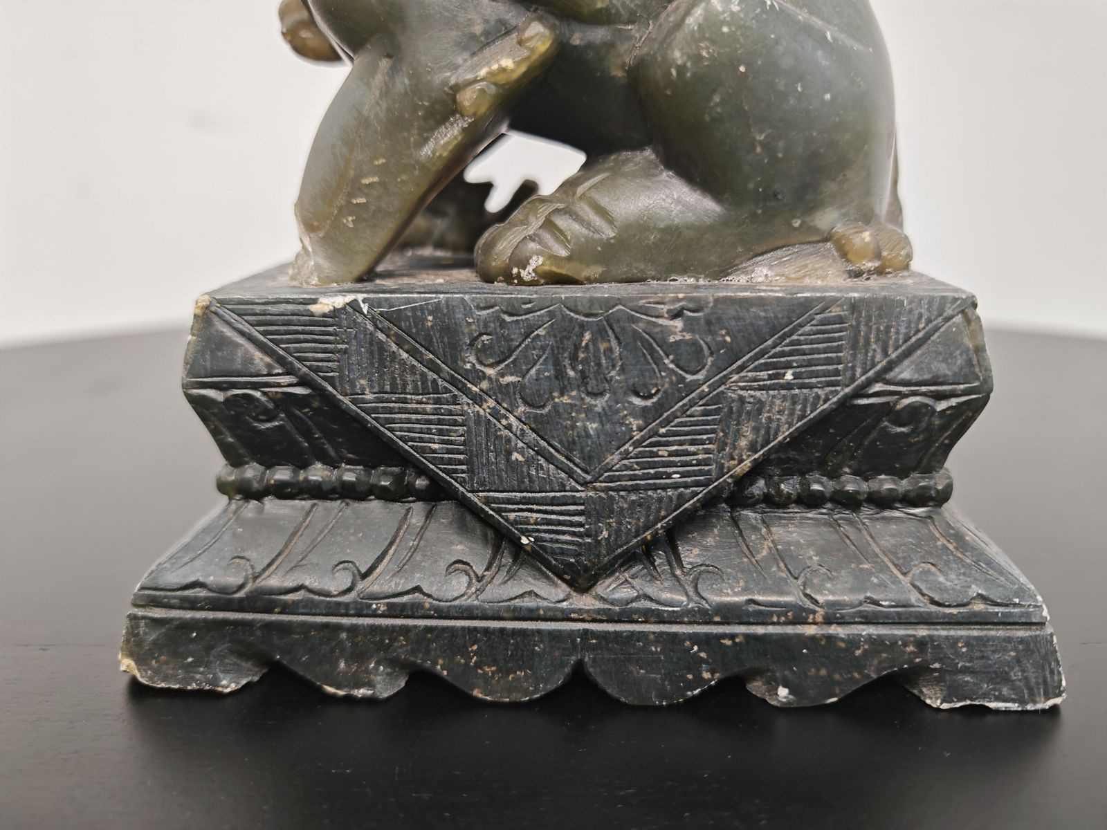 photo buy Pair Of Antique Hand Carved Jade Foo Dogs, China 19th Century