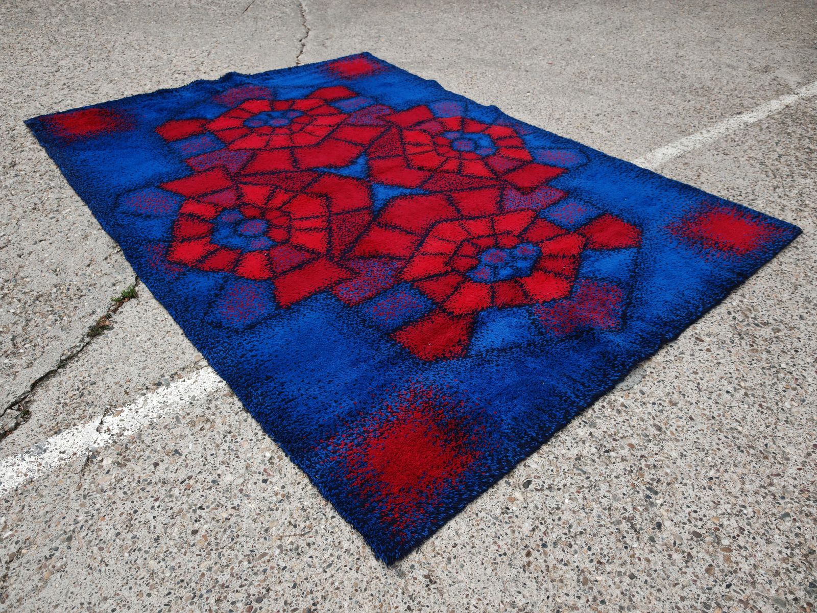 Xxl Mid Century Modern Rug By Siegel Teppich, West Germany 1970s photo vintage