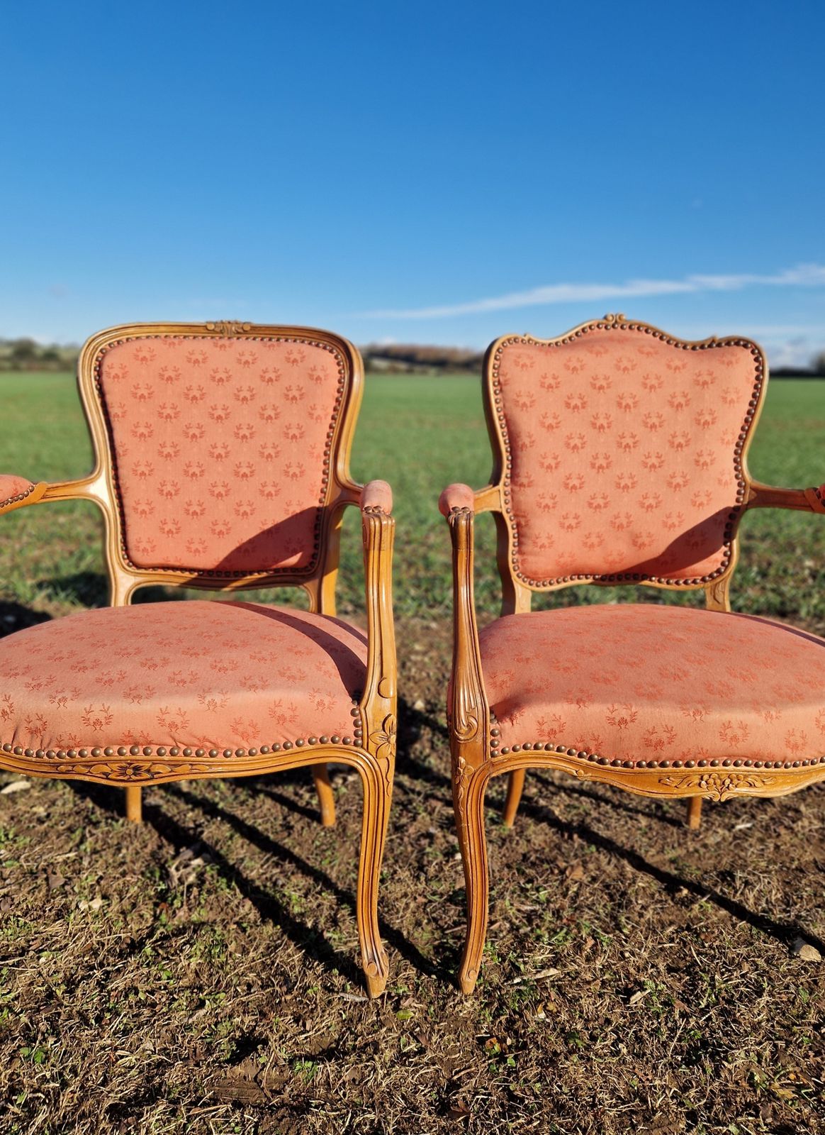 Pair Of Antique Louis XV Style French Armchairs photo Furniture