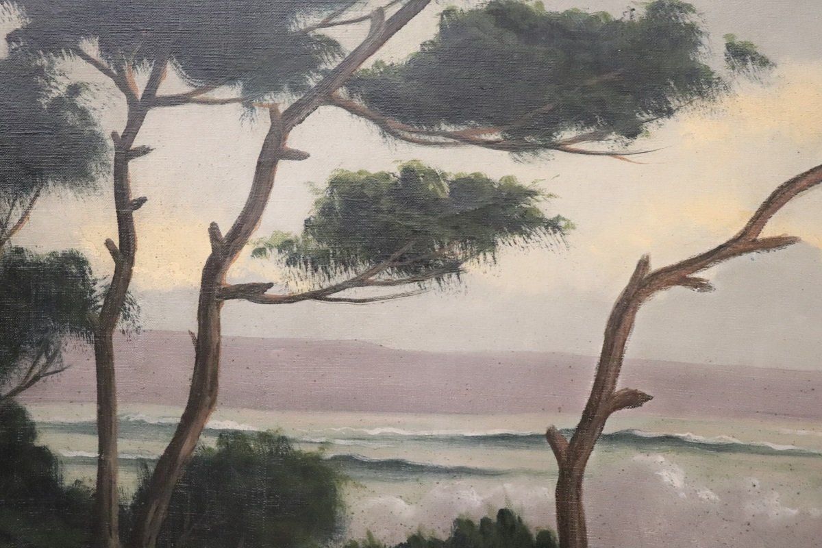 Art Seascape, Oil Painting On Canvas, 20th Century, Framed photo