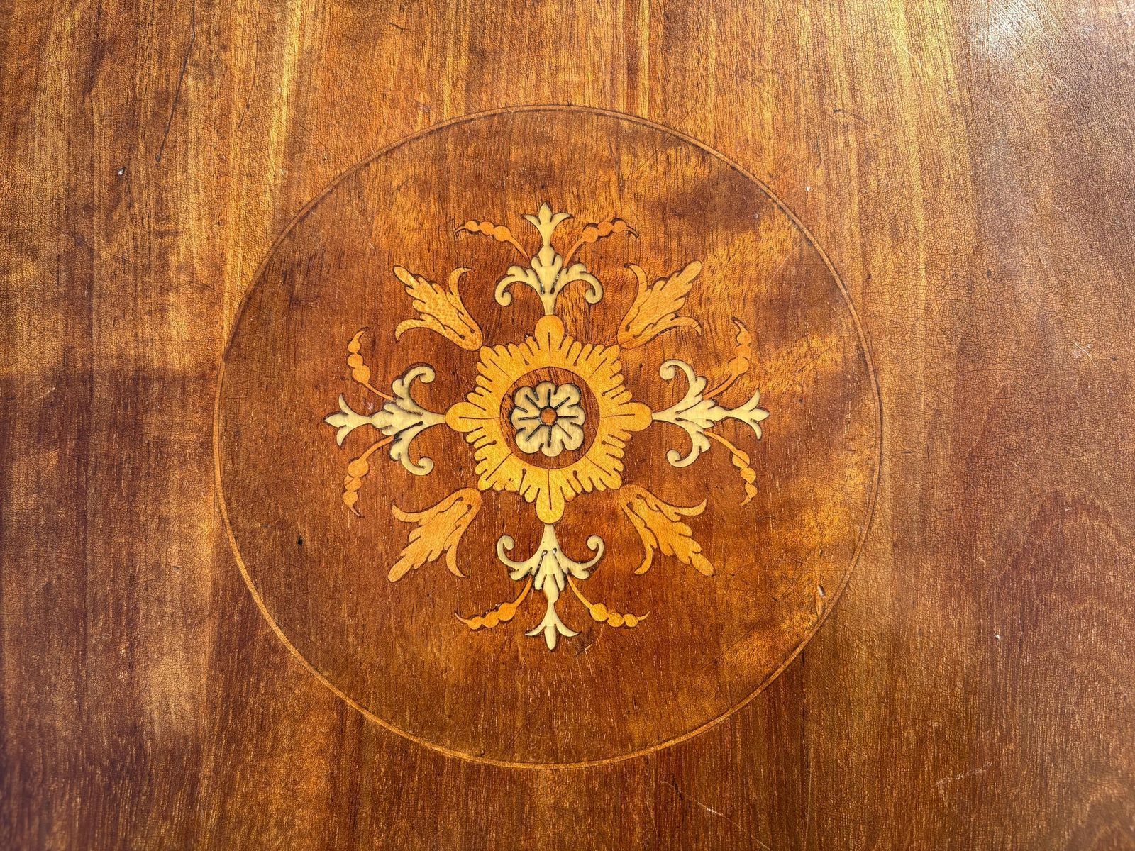 Edwardian Inlaid Mahogany Revolving Bookcase photo for sale
