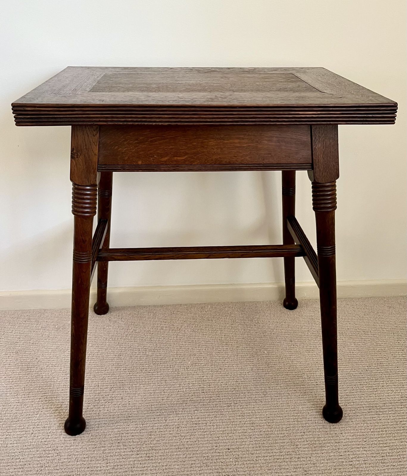 William Birch Oak Arts And Crafts Card Table Retailed At Liberty & Co photo furniture