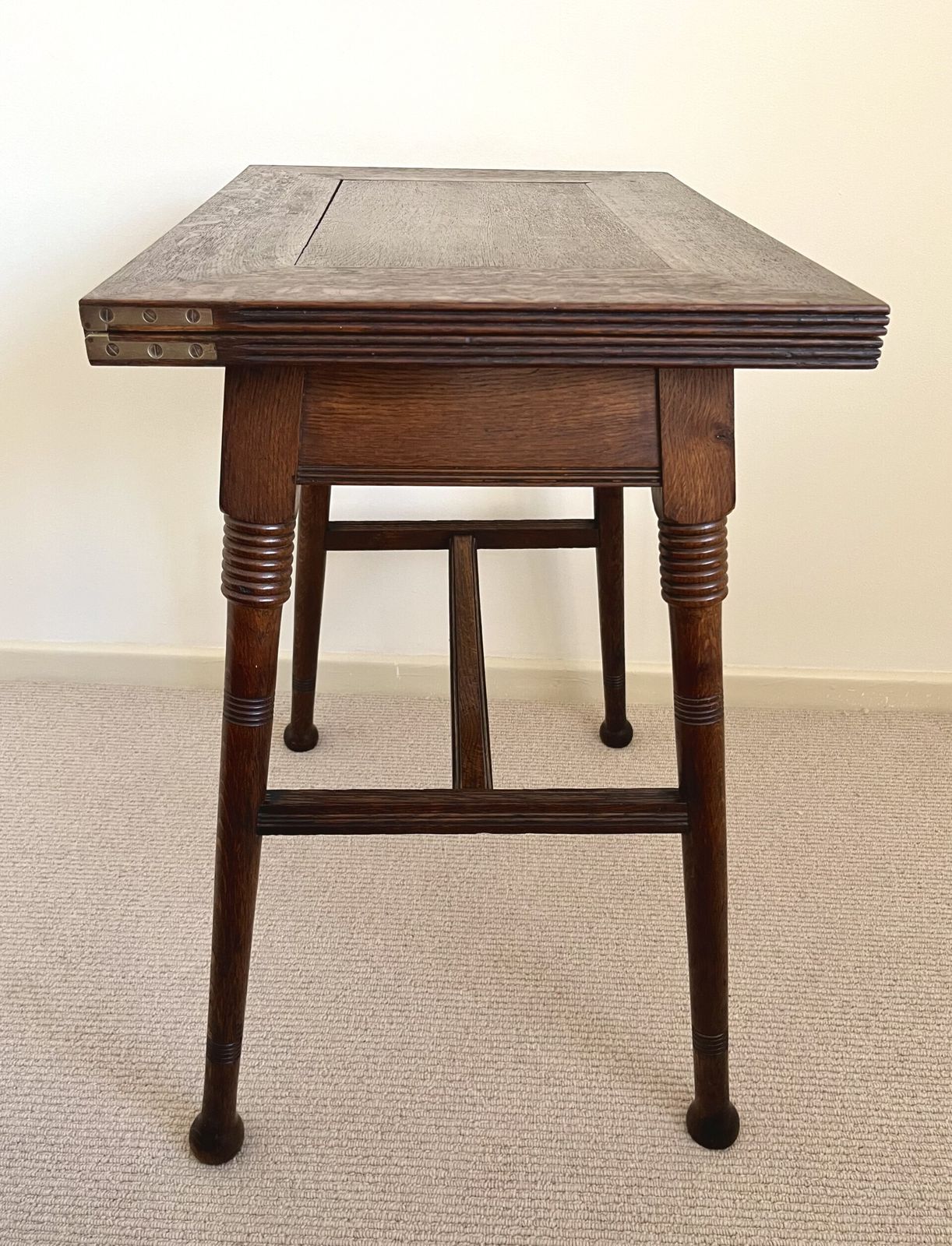 William Birch Oak Arts And Crafts Card Table Retailed At Liberty & Co photo Furniture